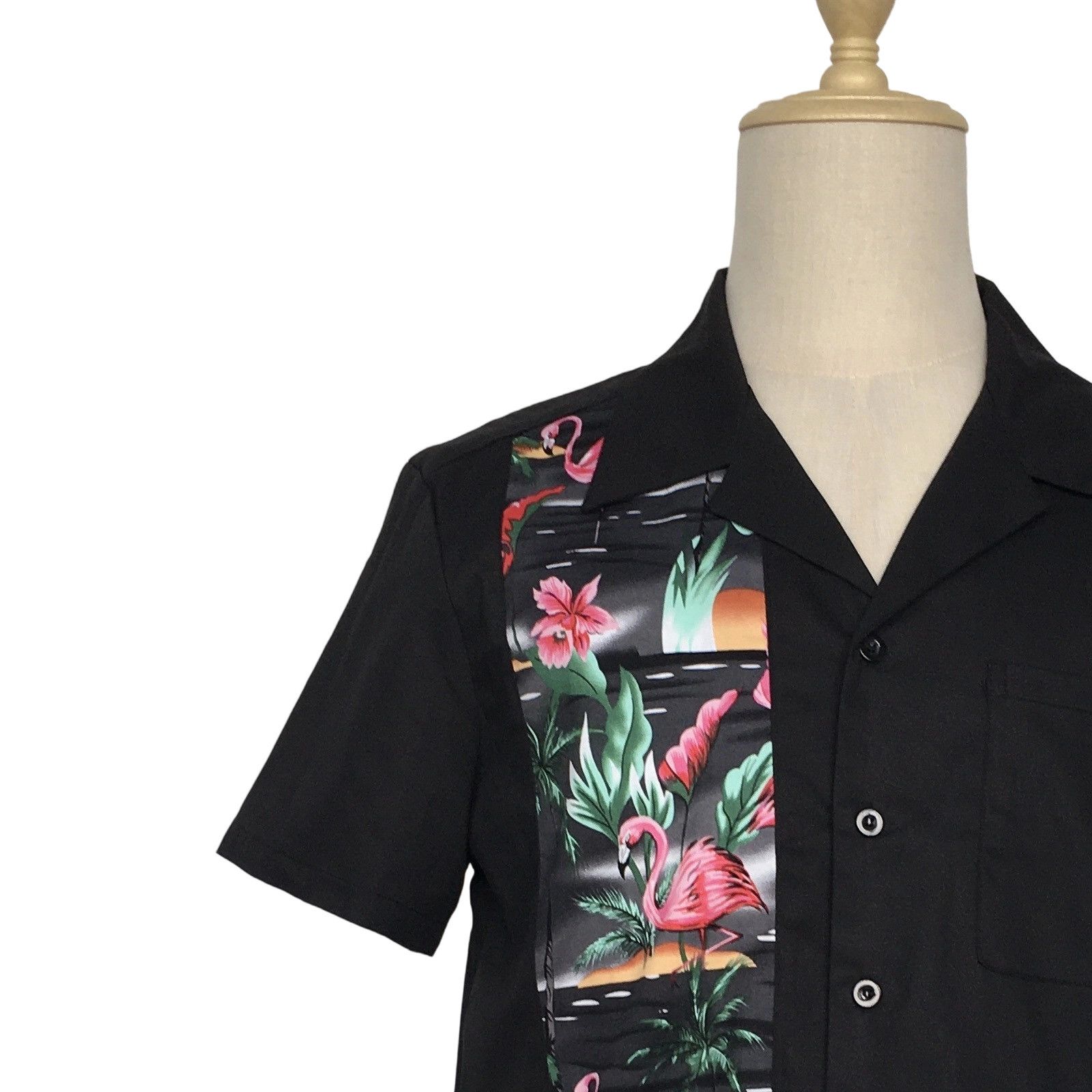 Other Black Casual Bowling Shirts Flamingo Panel Vintage Style Size US L / EU 52-54 / 3 - 5 Thumbnail