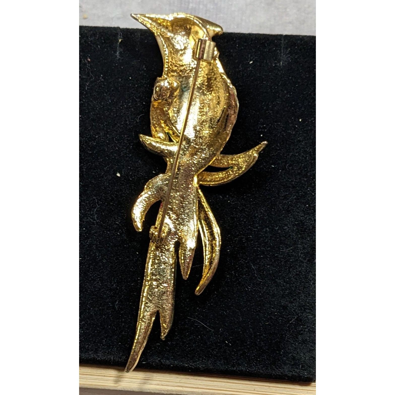 Other Vintage Enamel Rhinestone Rainbow Bird Brooch Signed WEST Size ONE SIZE - 4 Thumbnail