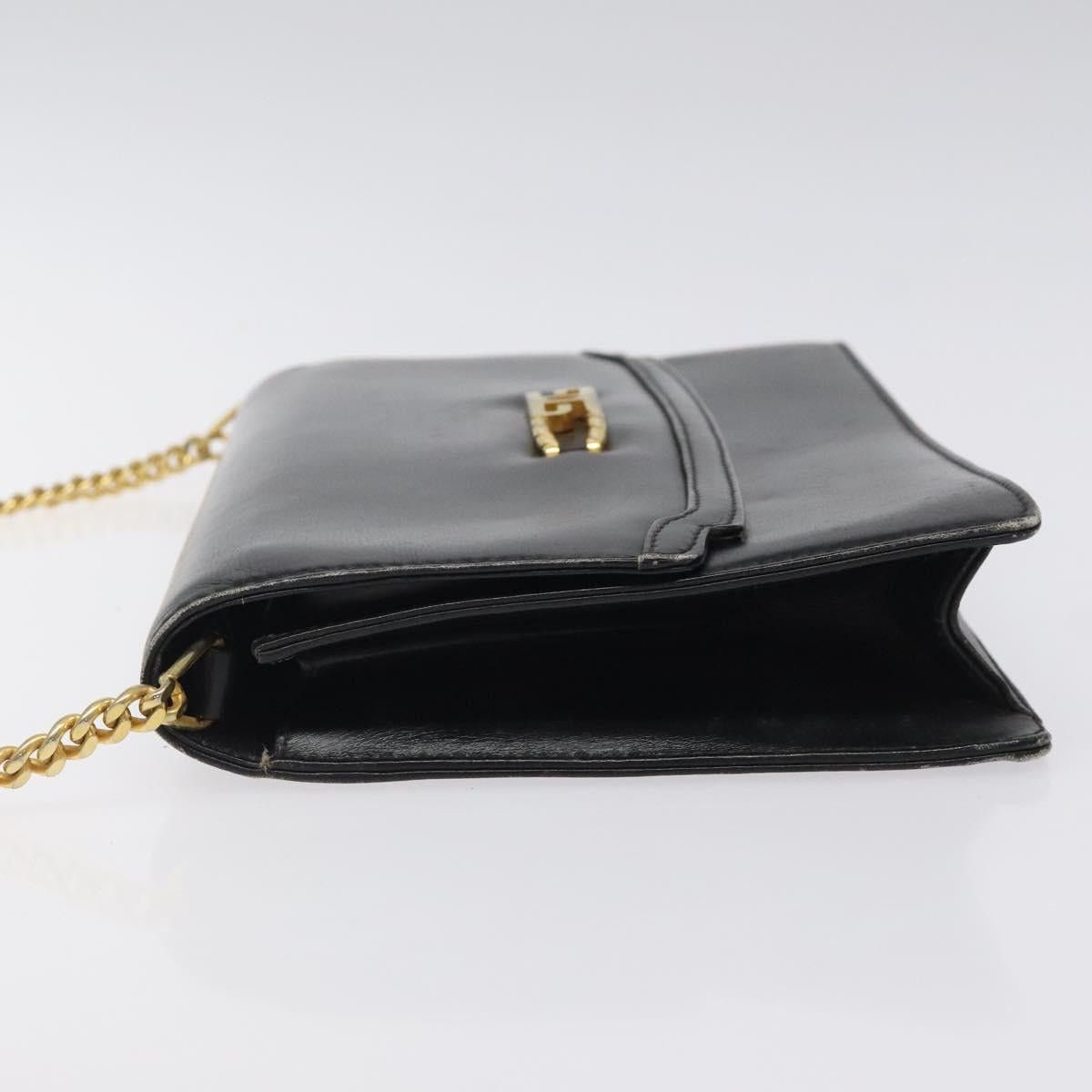 Gucci GUCCI Chain Shoulder Bag Leather Black Gold Size ONE SIZE - 5 Thumbnail