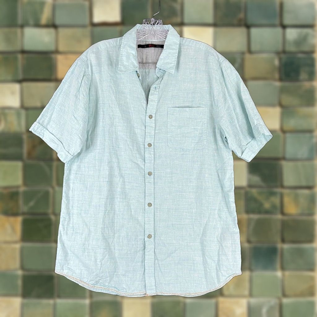 Stoic Stoic Shirt Men’s L Blue Button-Up Short Sleeve Pockets Mens Size US 33 - 1 Thumbnail