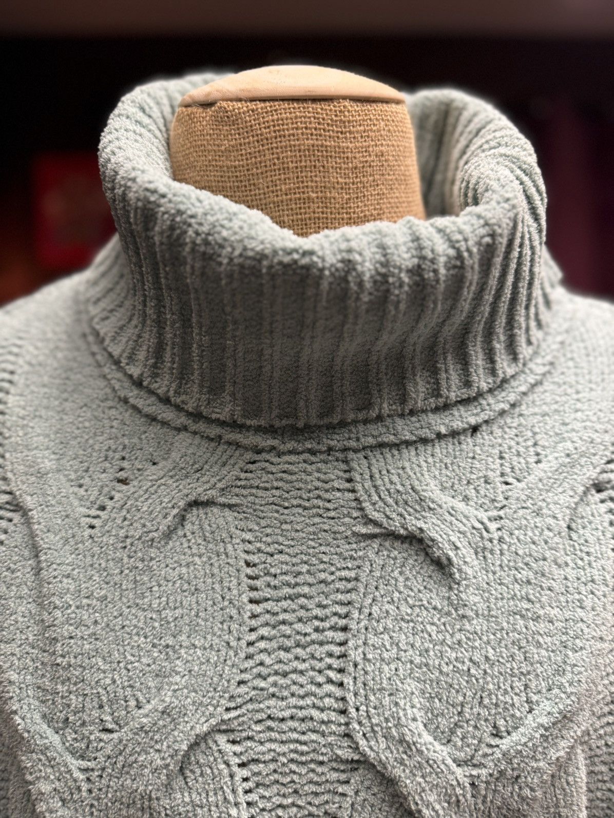 Other Chunky Cable Knit Turtleneck Sweater – Sage Green Size M / US 6-8 / IT 42-44 - 4 Thumbnail