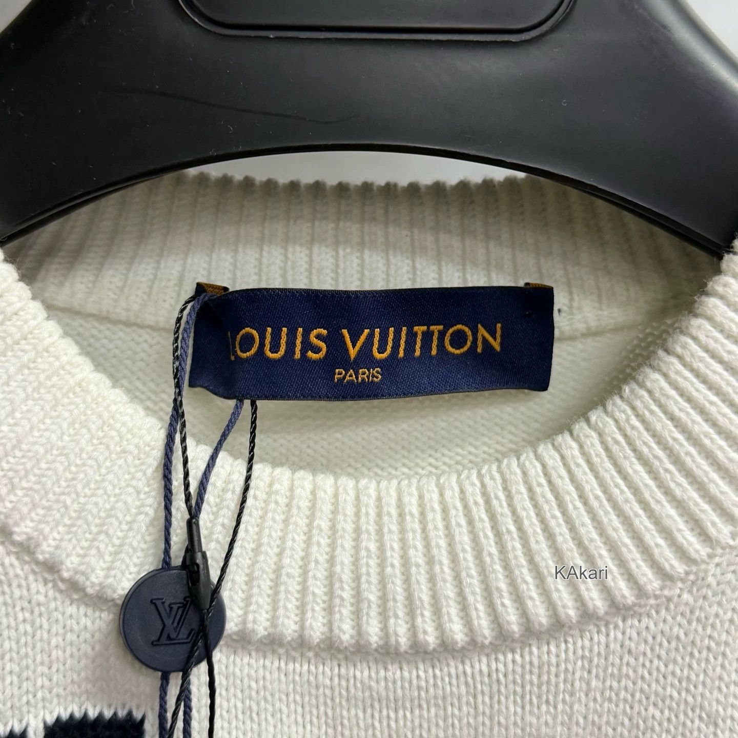 Louis Vuitton Louis Vuitton White Jacquard Letter Crewneck Size US L / EU 52-54 / 3 - 2 Thumbnail