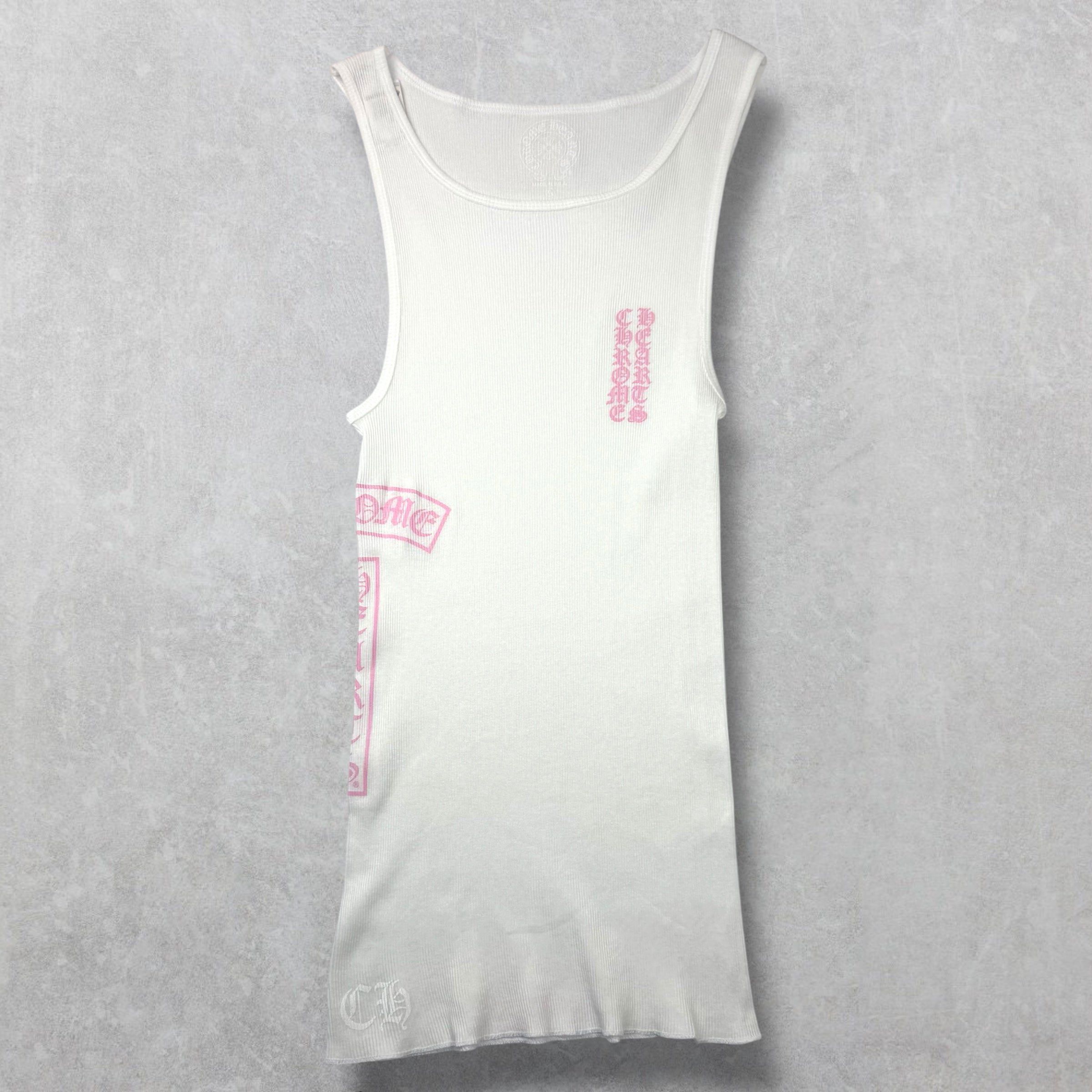 Chrome Hearts Chrome Hearts Pink T-Bar Ribbed Tank White XL Size US XL / EU 56 / 4 - 2 Thumbnail