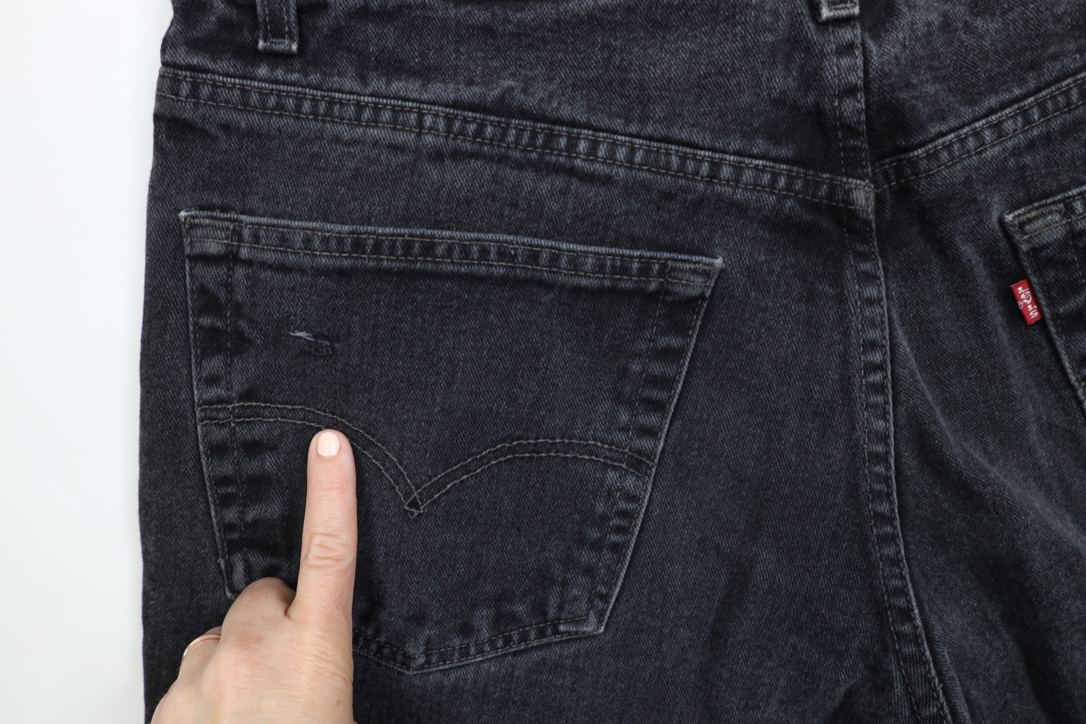 Levi's × Vintage Vintage 90s Levis 550 Relaxed Fit Denim Jeans Black Size US 38 / EU 54 - 13 Thumbnail