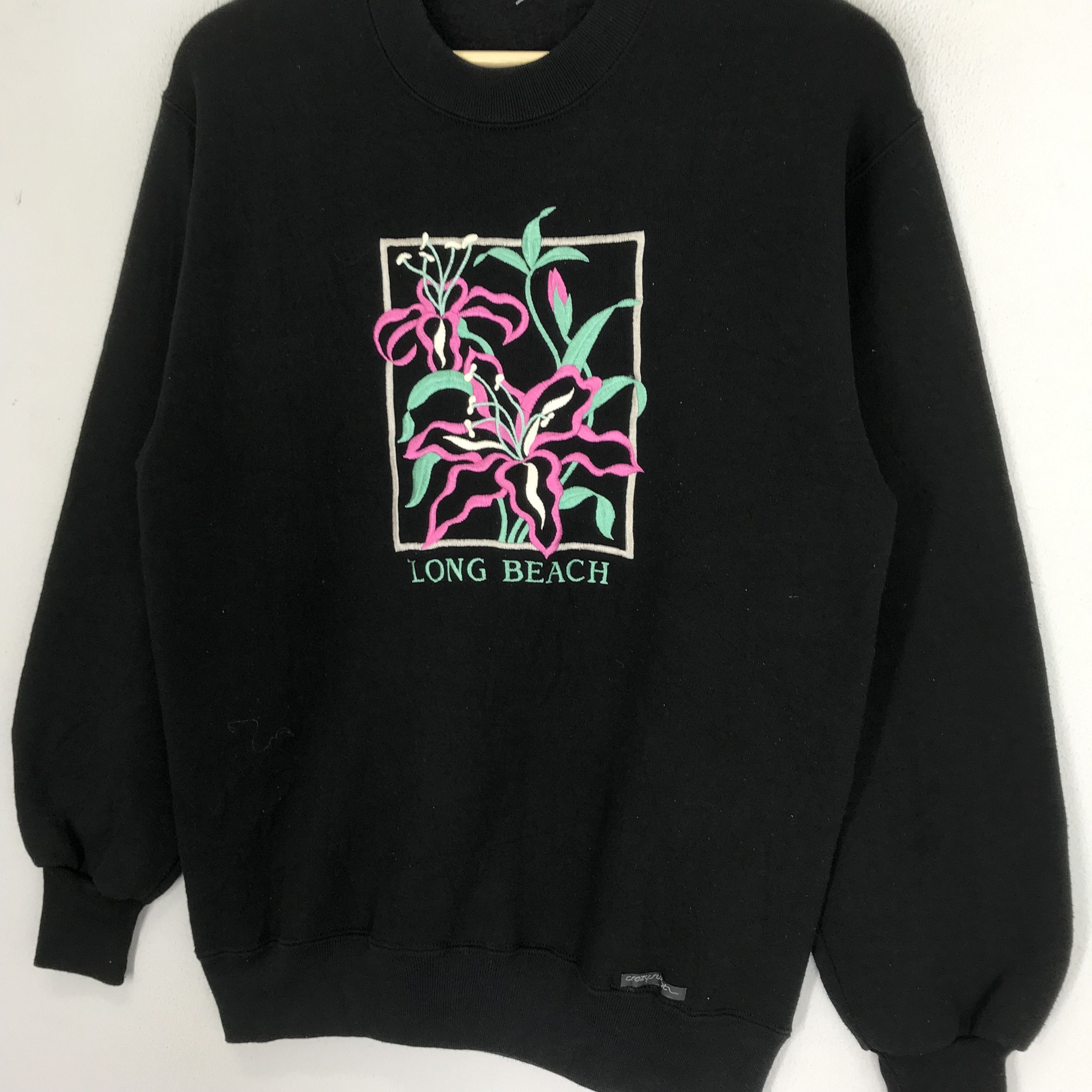 Vintage intage 90s Crazy Shirts Long Beach Sweatshirt - 309 Size US M / EU 48-50 / 2 - 3 Thumbnail