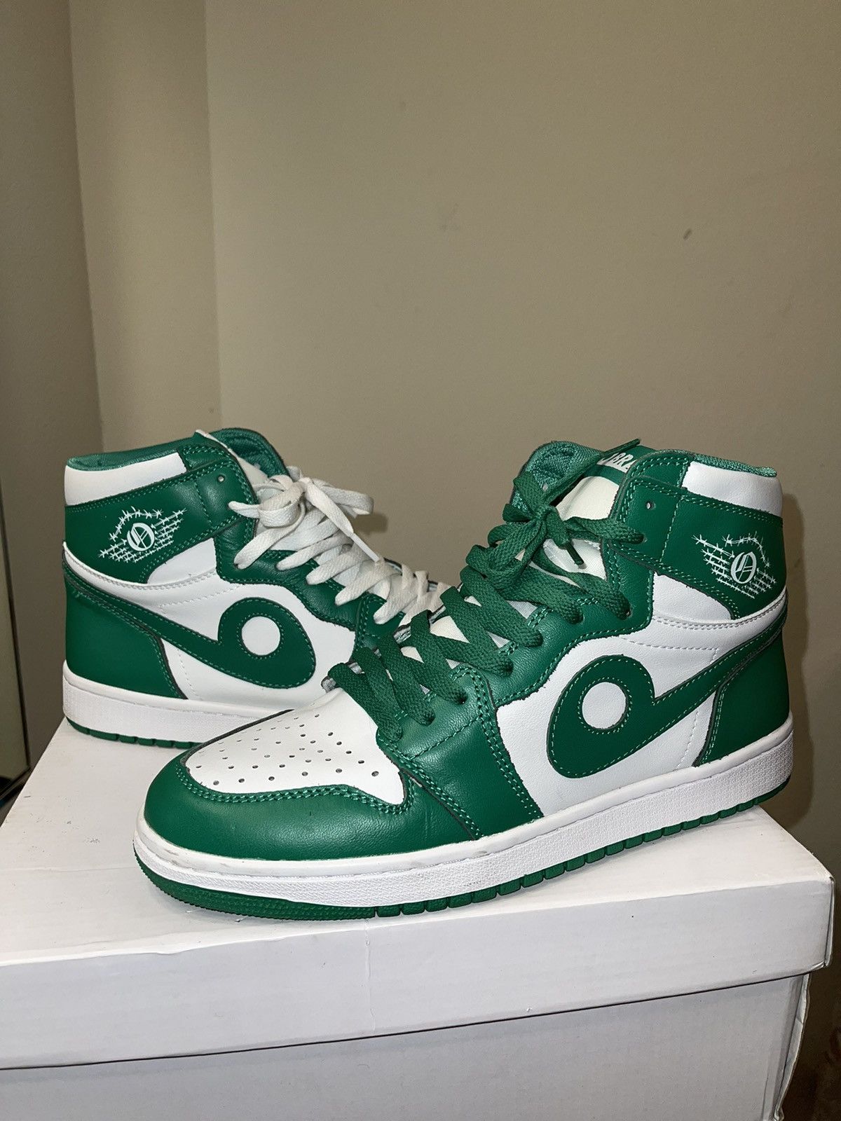 Obra Obra Jordan 1 Sneaker Green White Size 9 | Grailed