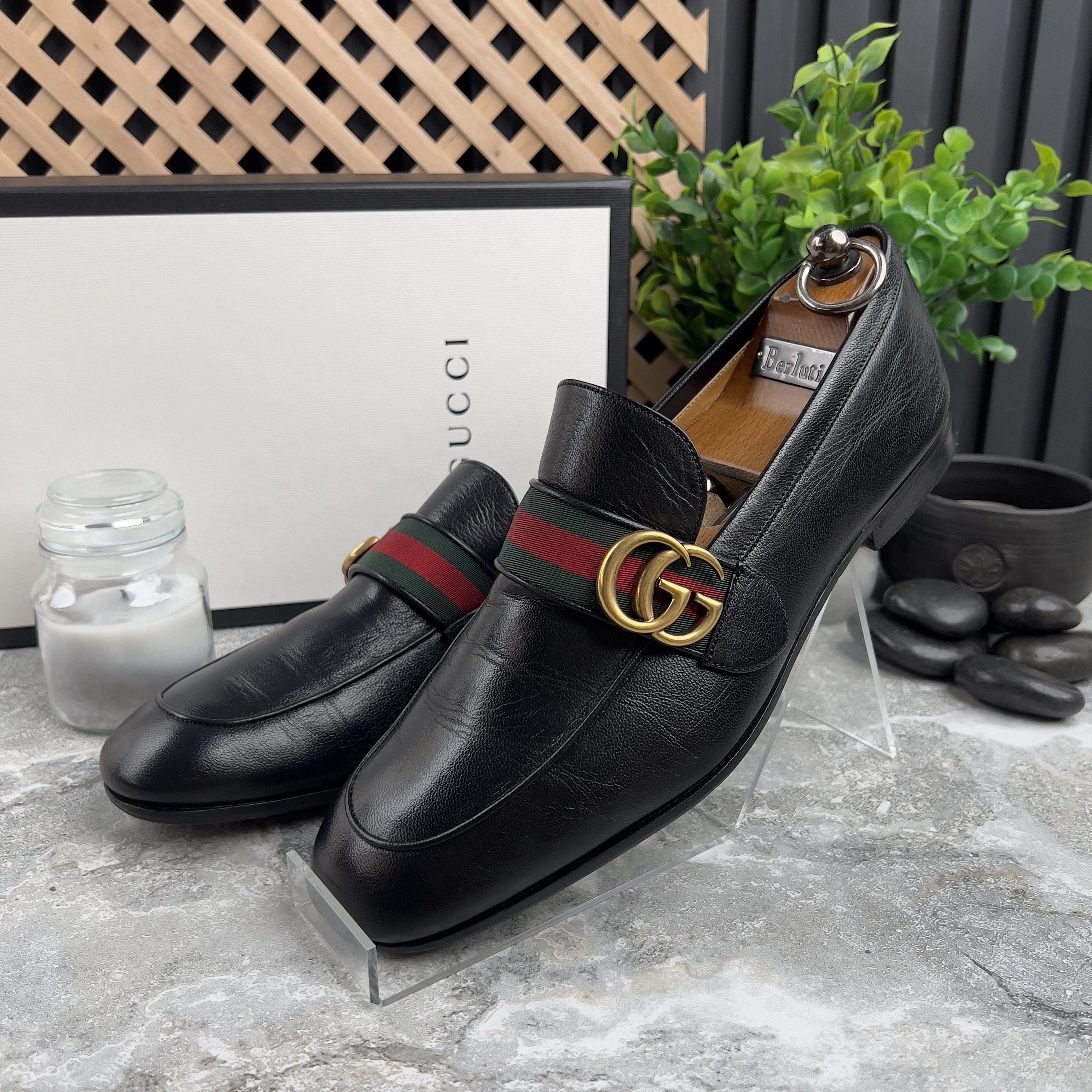 Gucci Donnie Web Double GG Loafers Heels Black Leather Size US 8 / EU 41 - 4 Thumbnail