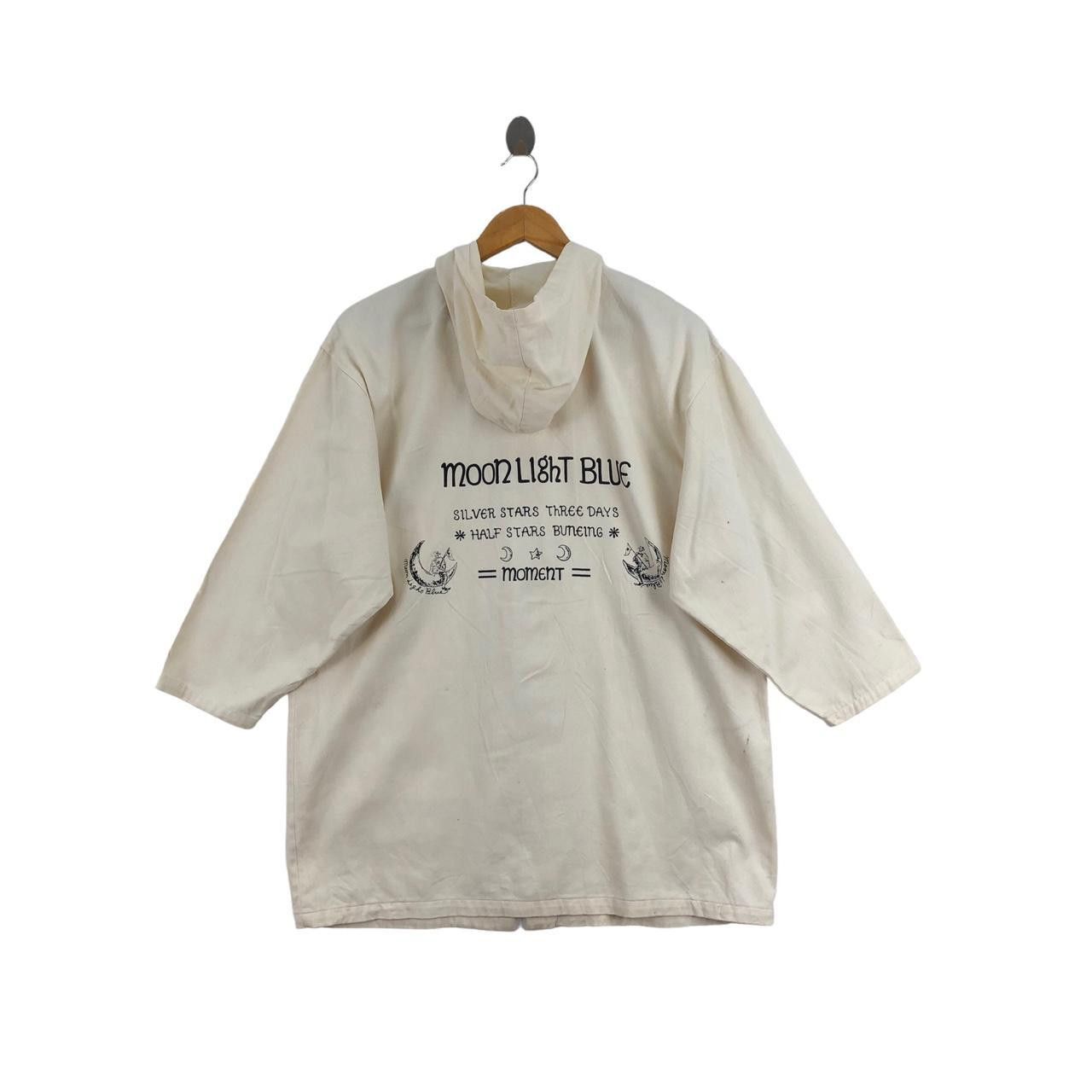 Other ZE-CHRIS Moonlight Blue Quote Print Design Hooded Parka Size L / US 10 / IT 46 - 2 Thumbnail