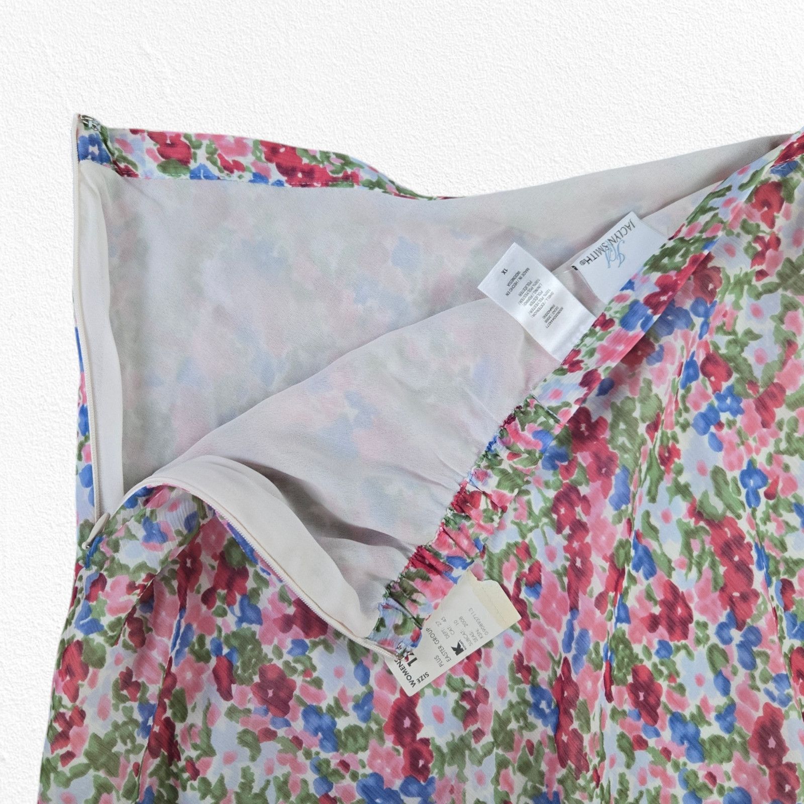 Other Y2K Pink White Floral Chiffon Midi Skirt Size 1X Size 38" / US 16 / IT 52 - 10 Thumbnail
