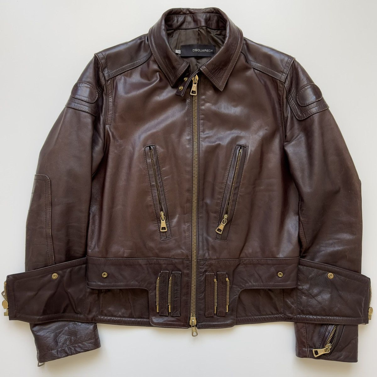 Dsquared2 F/W 2002 Dsquared2 Biker Leather Jacket Size 48 Homeless Size US M / EU 48-50 / 2 - 4 Thumbnail