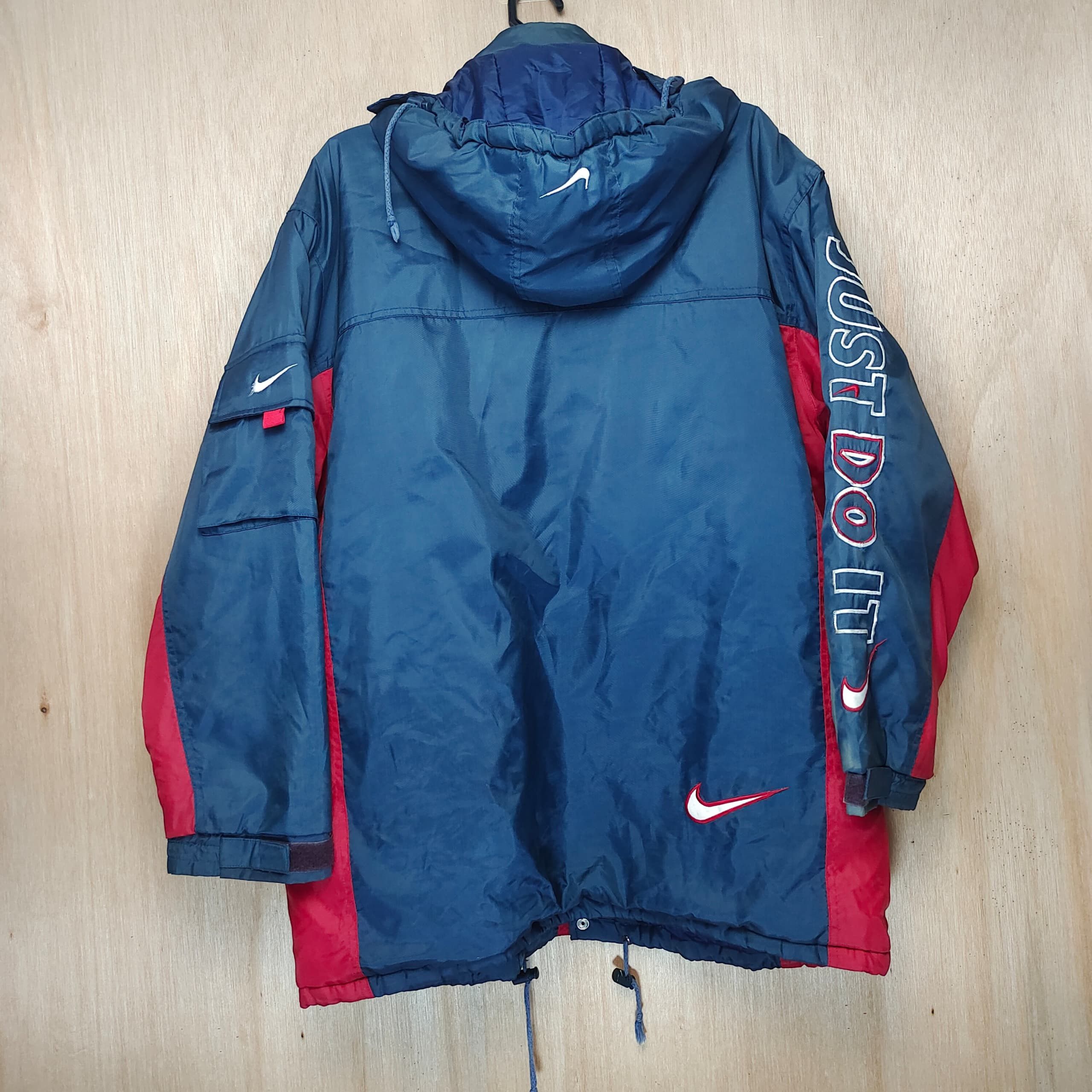 Nike × Vintage VINTAGE SUN FADED NIKE JUST DO IT HEAVY JACKET Size US M / EU 48-50 / 2 - 2 Thumbnail