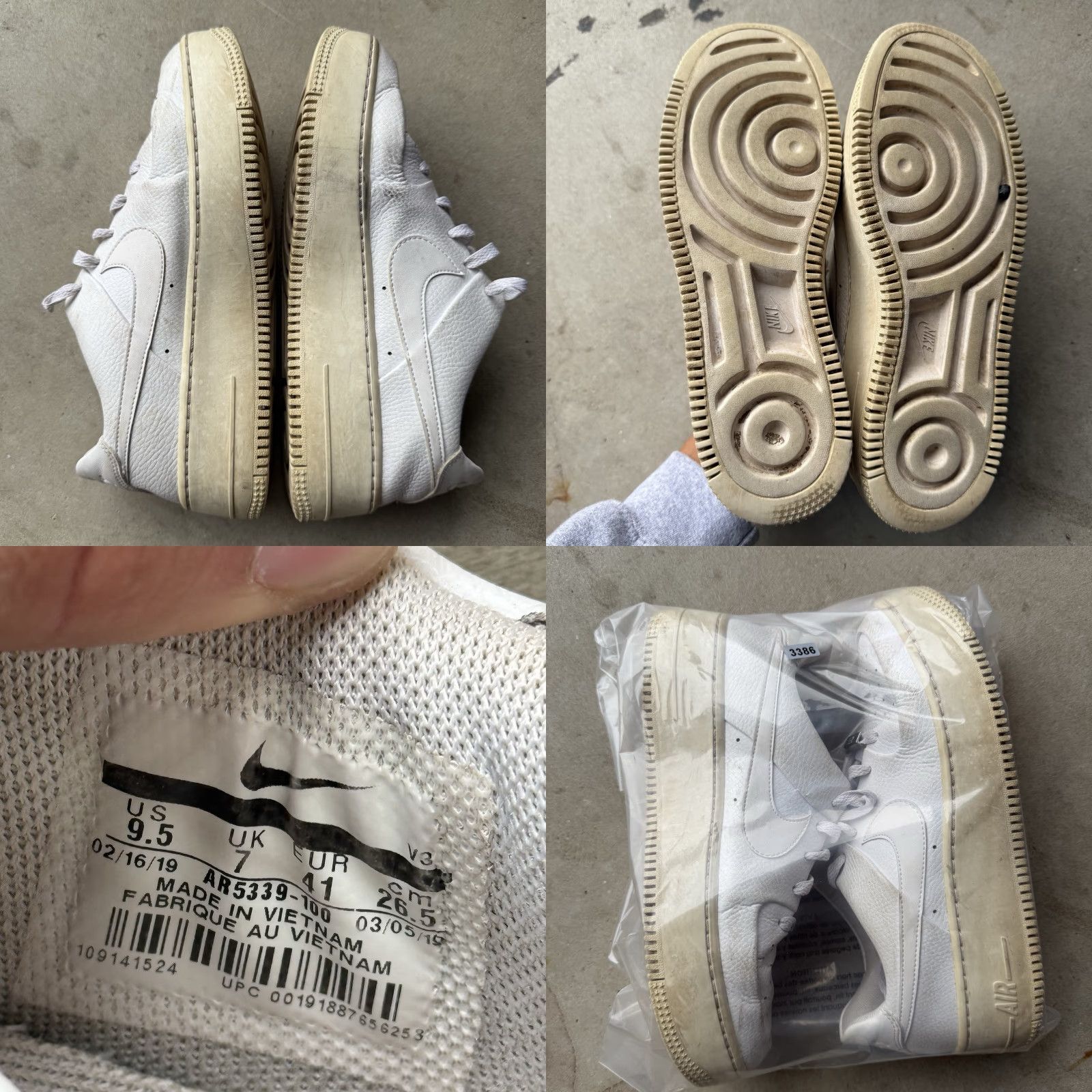 Nike Nike Air Force 1 Sage Low Women's Size 9.5 Sneakers Triple White AR5339-100 Size US 7 / IT 37 - 8 Thumbnail