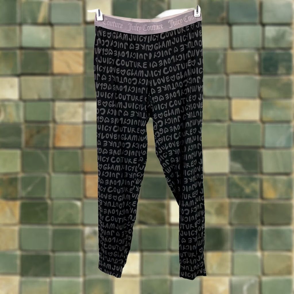Juicy Couture Juicy Couture Black Spellout Logo Pajama Pants Sleepwear Size Small Womens Size 28" / US 6 / IT 42 - 1 Thumbnail