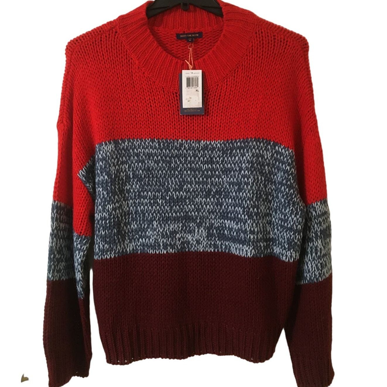 Other NWT Skies Are Blue XL Color Block Mock Turtleneck LS Sweater Size XL / US 12-14 / IT 48-50 - 1 Thumbnail