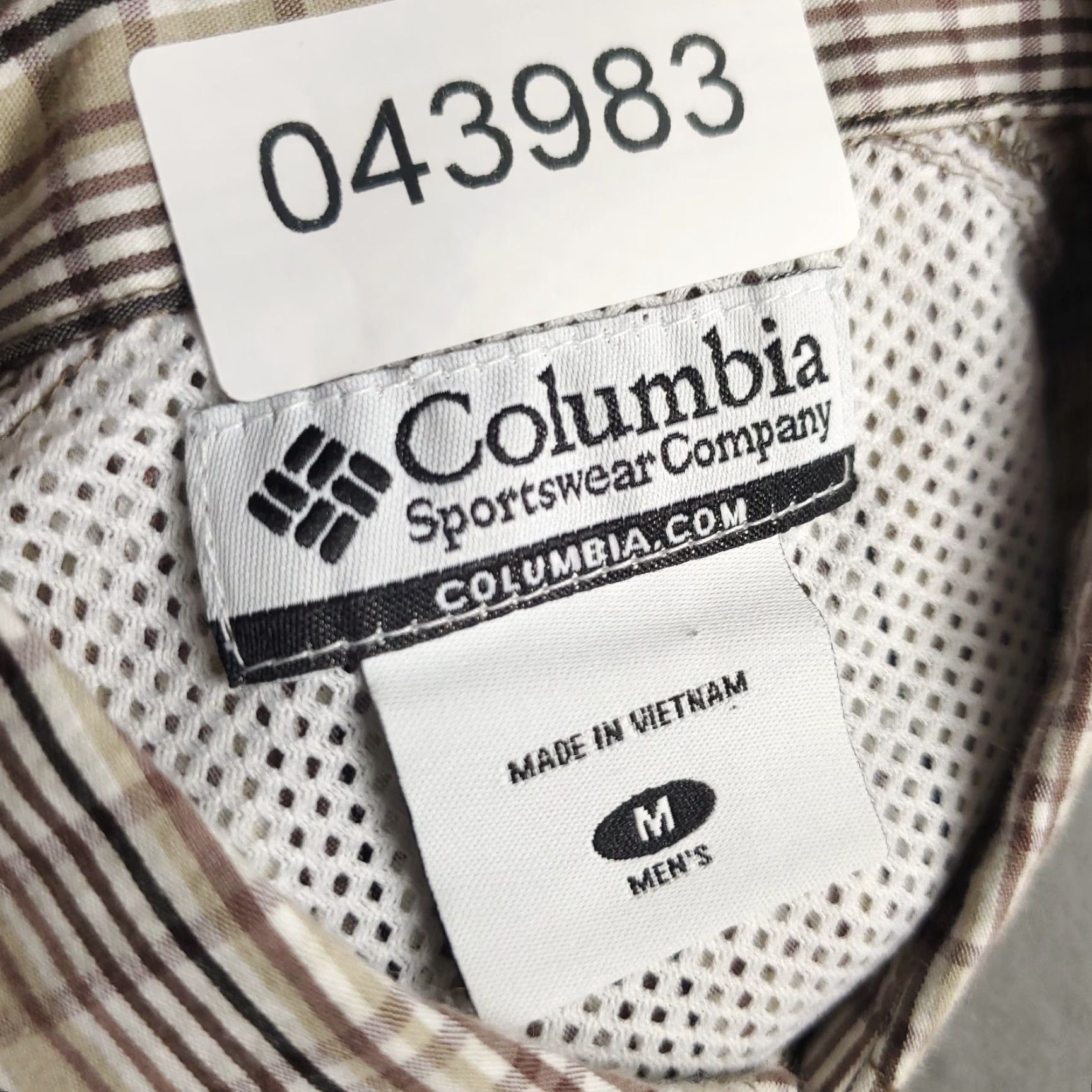 Vintage Columbia Shirt Mens Medium Beige Plaid Button-Up Short Sleeve Casual Wear 100% Cotton Blend Size US M / EU 48-50 / 2 - 6 Thumbnail