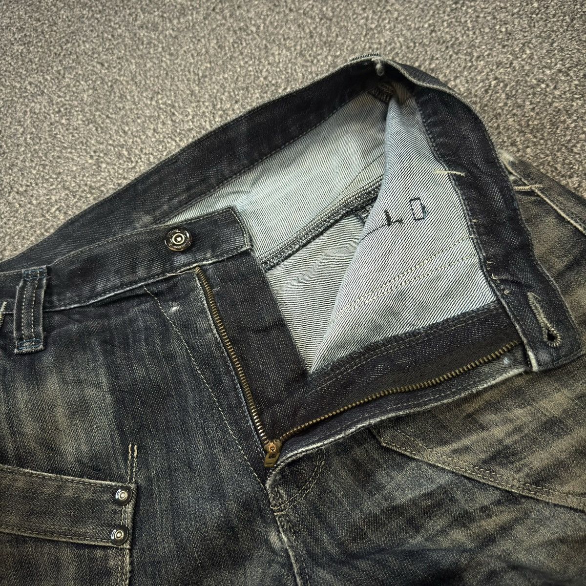 Edwin 🇯🇵 Vintage 90s Japanese Distressed Edwin Curve Black Denim Size US 31 - 13 Thumbnail