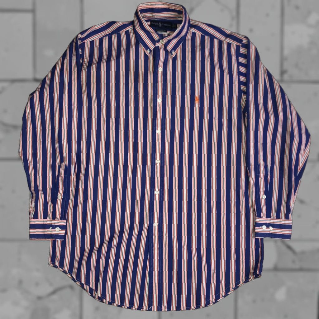 Polo Ralph Lauren Polo Ralph Lauren Blue Striped Longsleeve Button Shirt Mens L 15.5 Blue Size US L / EU 52-54 / 3 - 1 Thumbnail