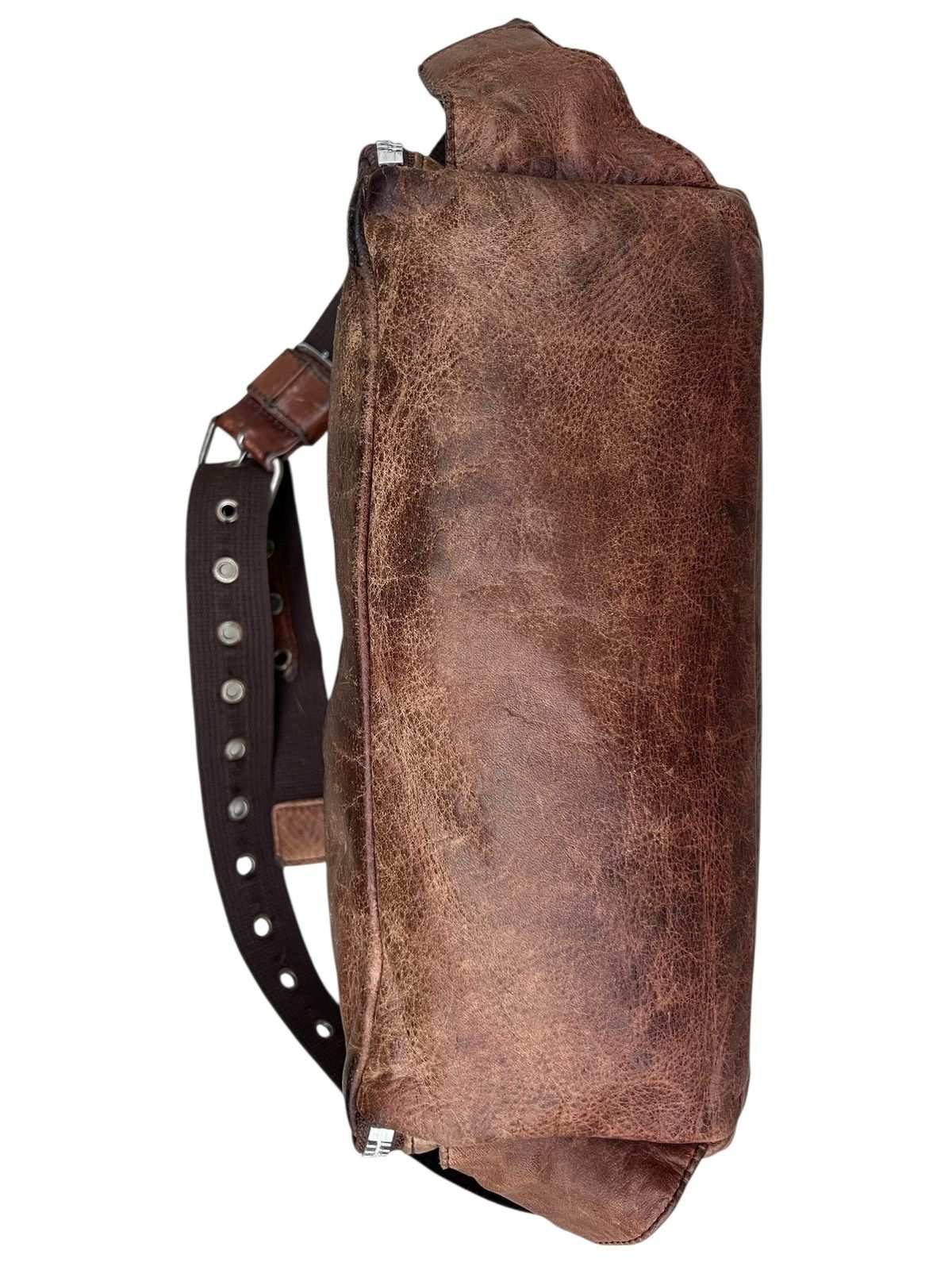 Avirex Vintage 2000s Avirex Distress Patina Leather Cargo Chest Bag Size ONE SIZE - 8 Thumbnail