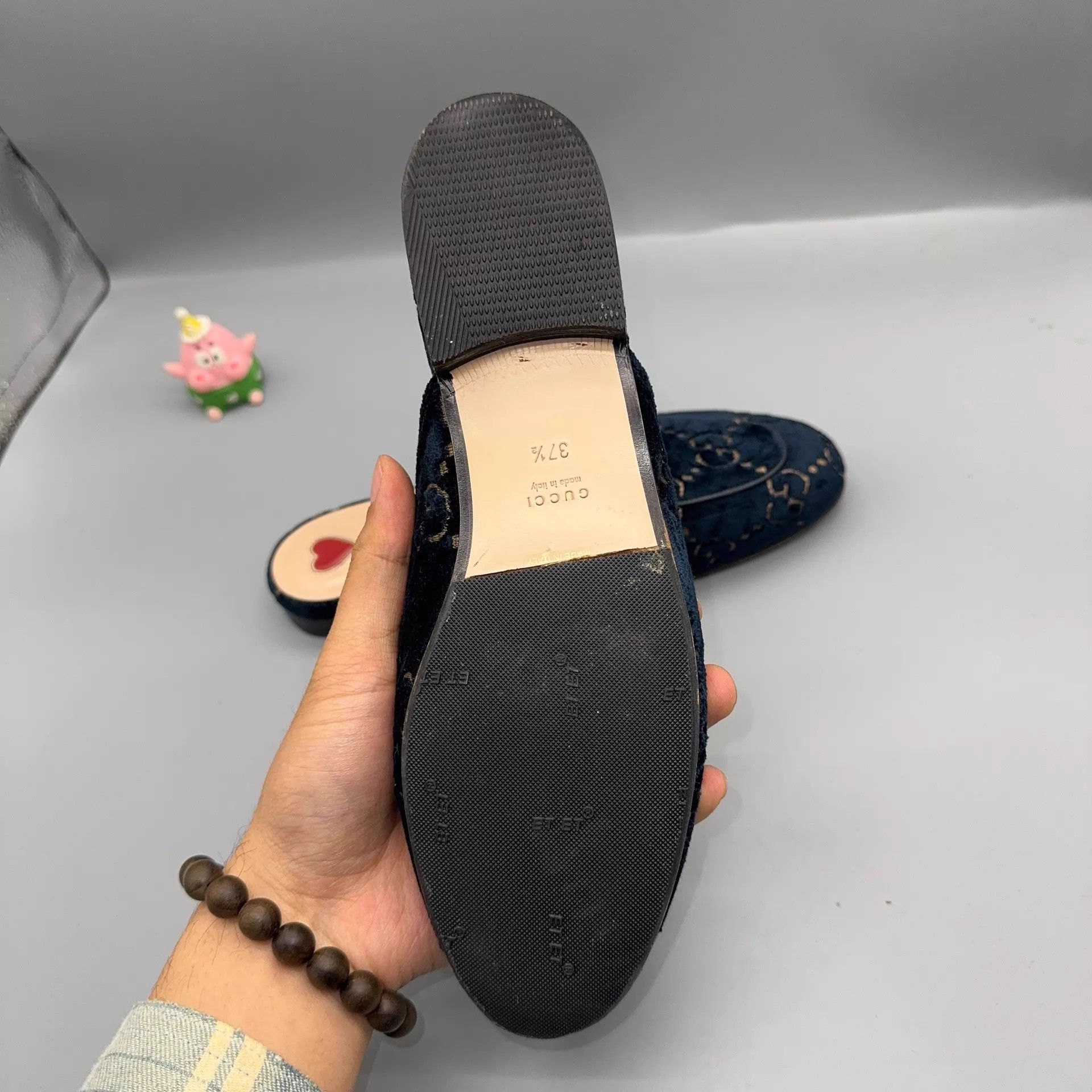 Gucci GUCCI Womens Princetown Navy Blue Slipper 37.5 Size US 7 / IT 37 - 8 Thumbnail