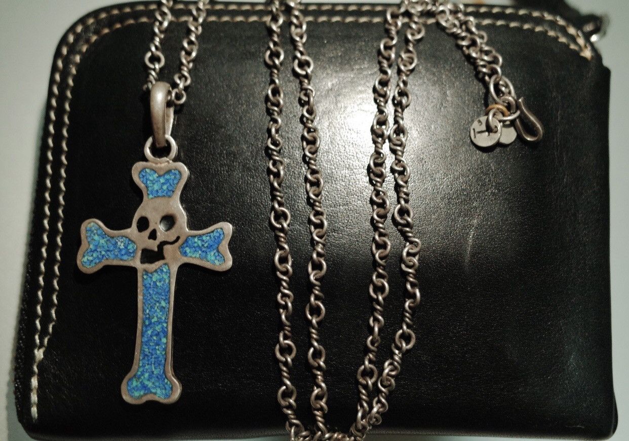 Undercover Undercover x Trash Co branded Sapphire Skull Cross Necklace Size ONE SIZE - 4 Thumbnail