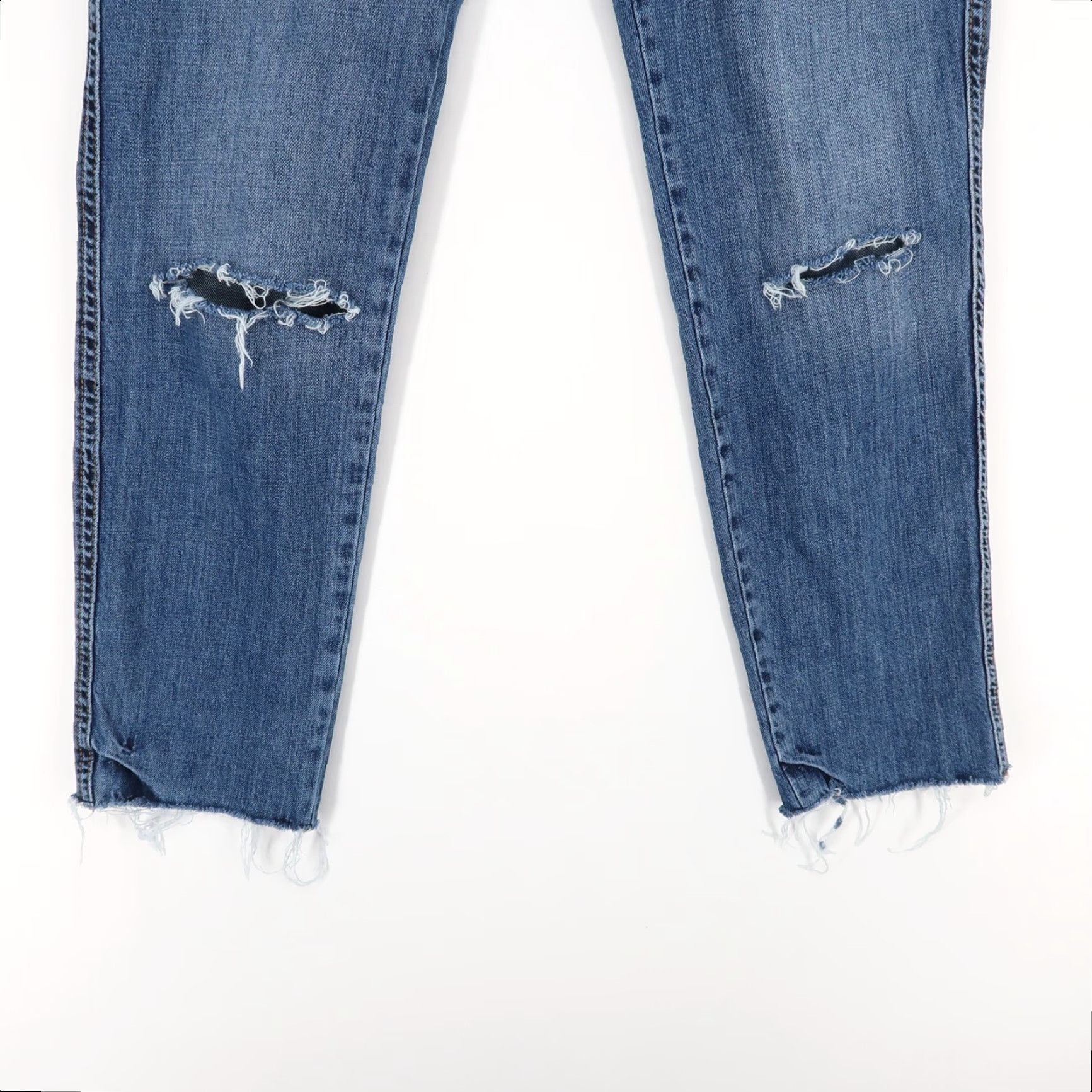 Vintage We The Free Jeans Womens 26 Blue Button Fly Distressed Ankle Fray Size 26" / US 2 / IT 38 - 4 Thumbnail