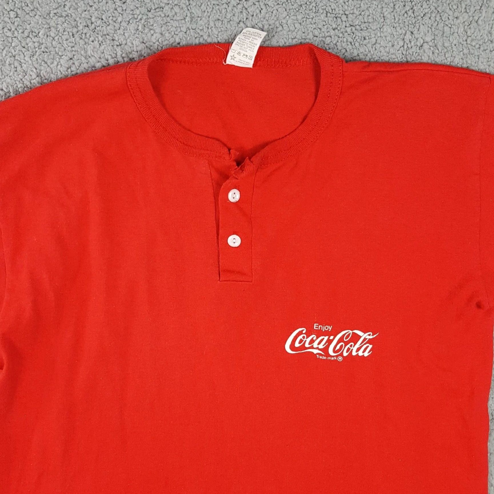 Vintage Vintage Coca-Cola 80s Work T-Shirt Size Medium Men Red Cotton Retro Logo Y2K Size US M / EU 48-50 / 2 - 2 Thumbnail