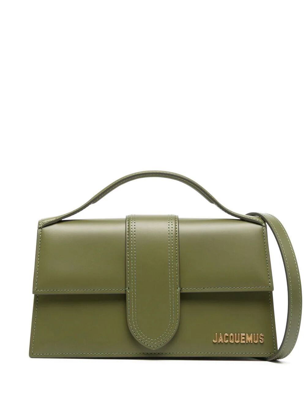 image of Jacquemus Logo Leather Crossbody Bag in Green, Women's