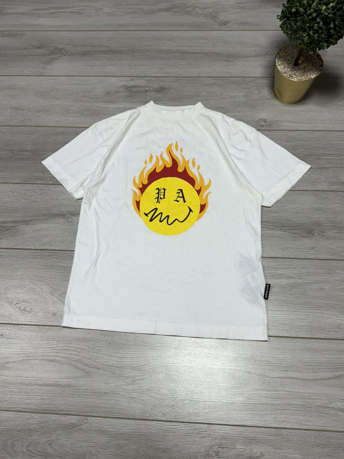Palm Angels Palm Angels Smiley Edition Burning Head Oversized T-Shirt Size US M / EU 48-50 / 2 - 1 Thumbnail
