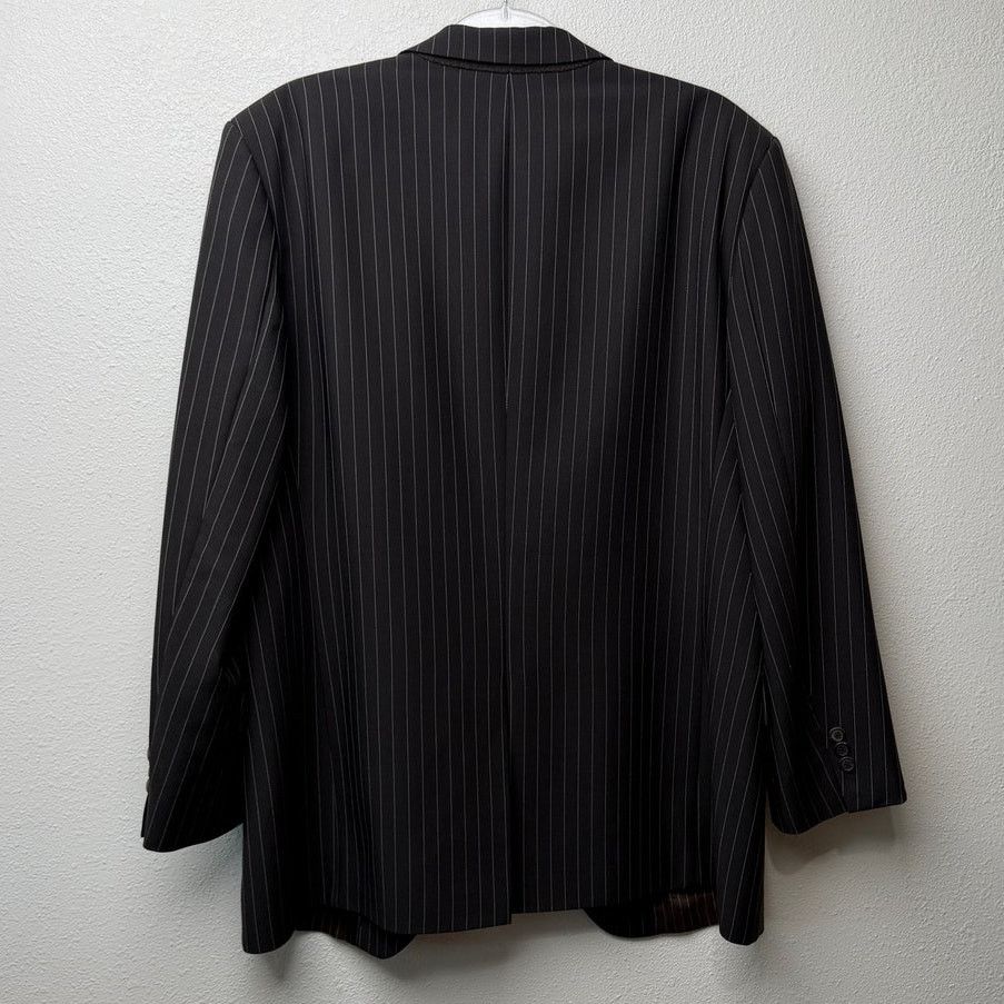 Hugo Boss Hugo Boss Black Pinstripe Wool Mohair 2 Pc Suit Men’s 46R Size 46R - 3 Thumbnail