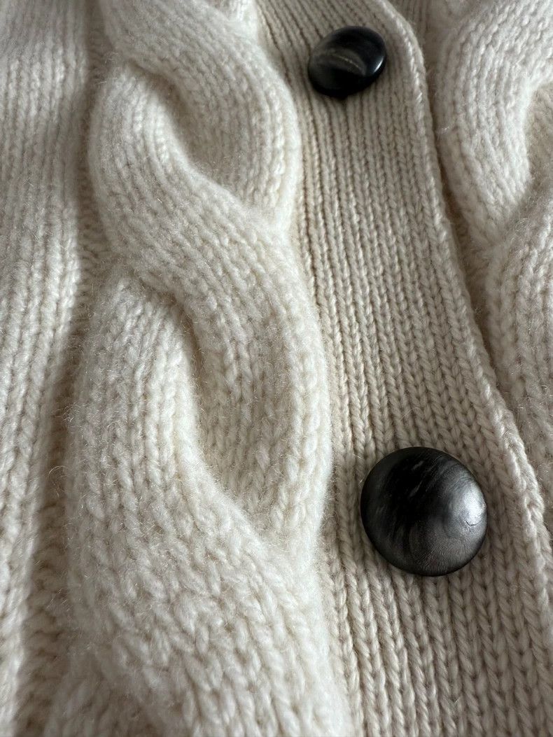 Loro Piana LORO PIANA White twisted cashmere sweater open Size S / US 4 / IT 40 - 3 Thumbnail