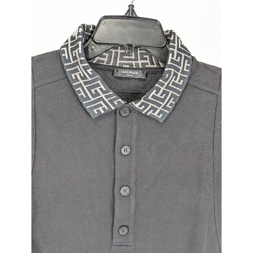 Balmain o1rshd1 Q:2 / Classic Polo with Monogram Logo Collar Black Size US M / EU 48-50 / 2 - 3 Thumbnail
