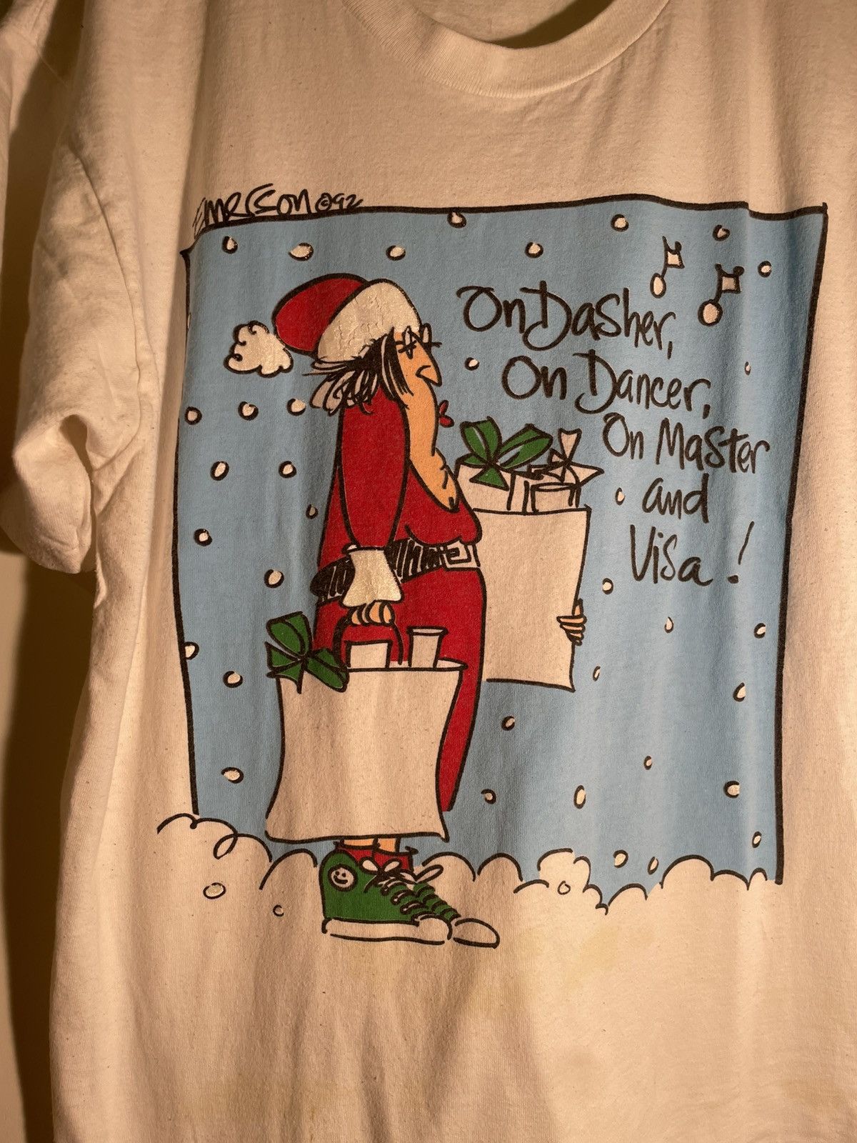 Vintage 90’s VTG Vintage Emerson Christmas Funny Card Retro T Shirt Size US L / EU 52-54 / 3 - 3 Thumbnail