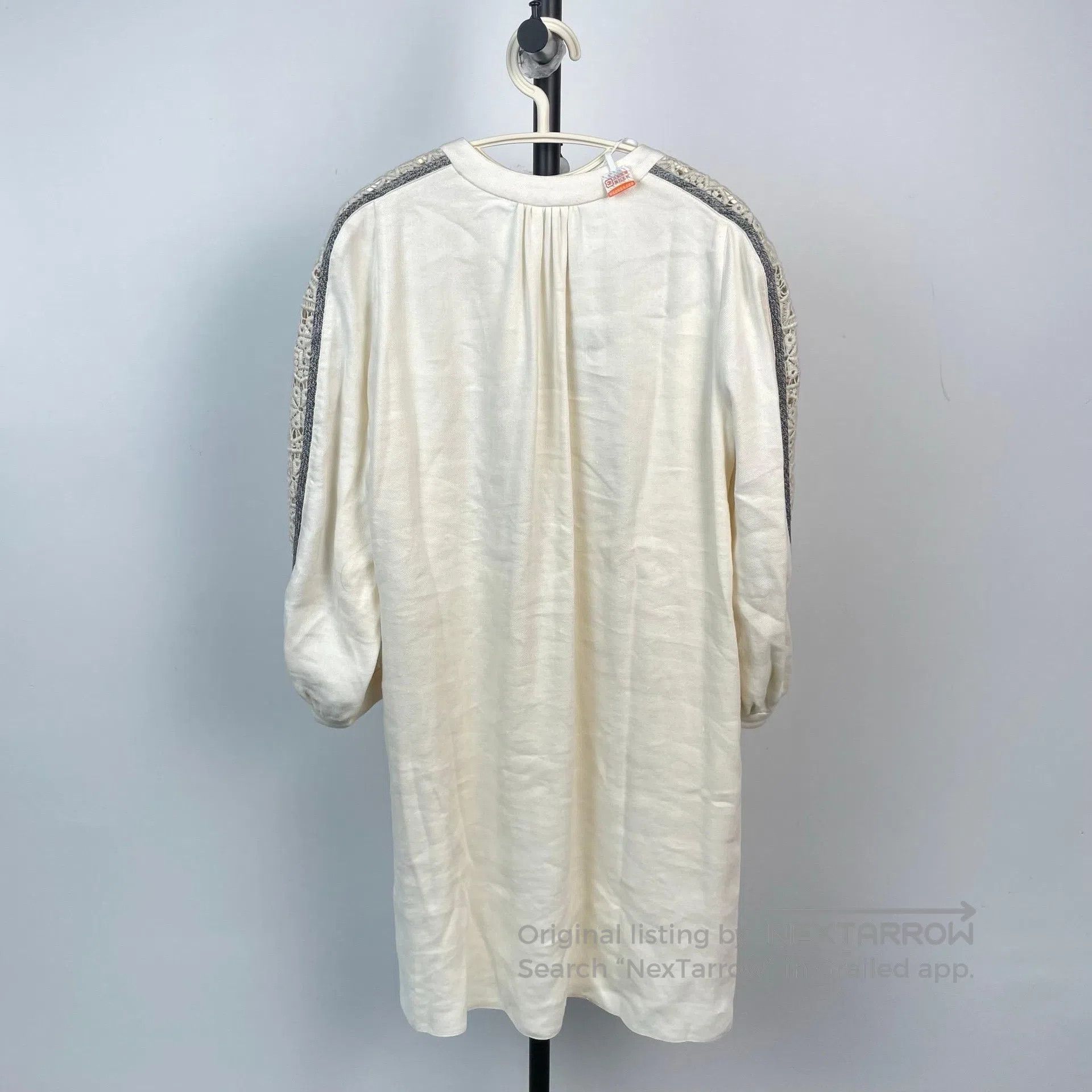 Chloe Chloe Ivory white openwork carved flower dress with gray| Size XXS / US 00 / IT 34 - 3 Thumbnail