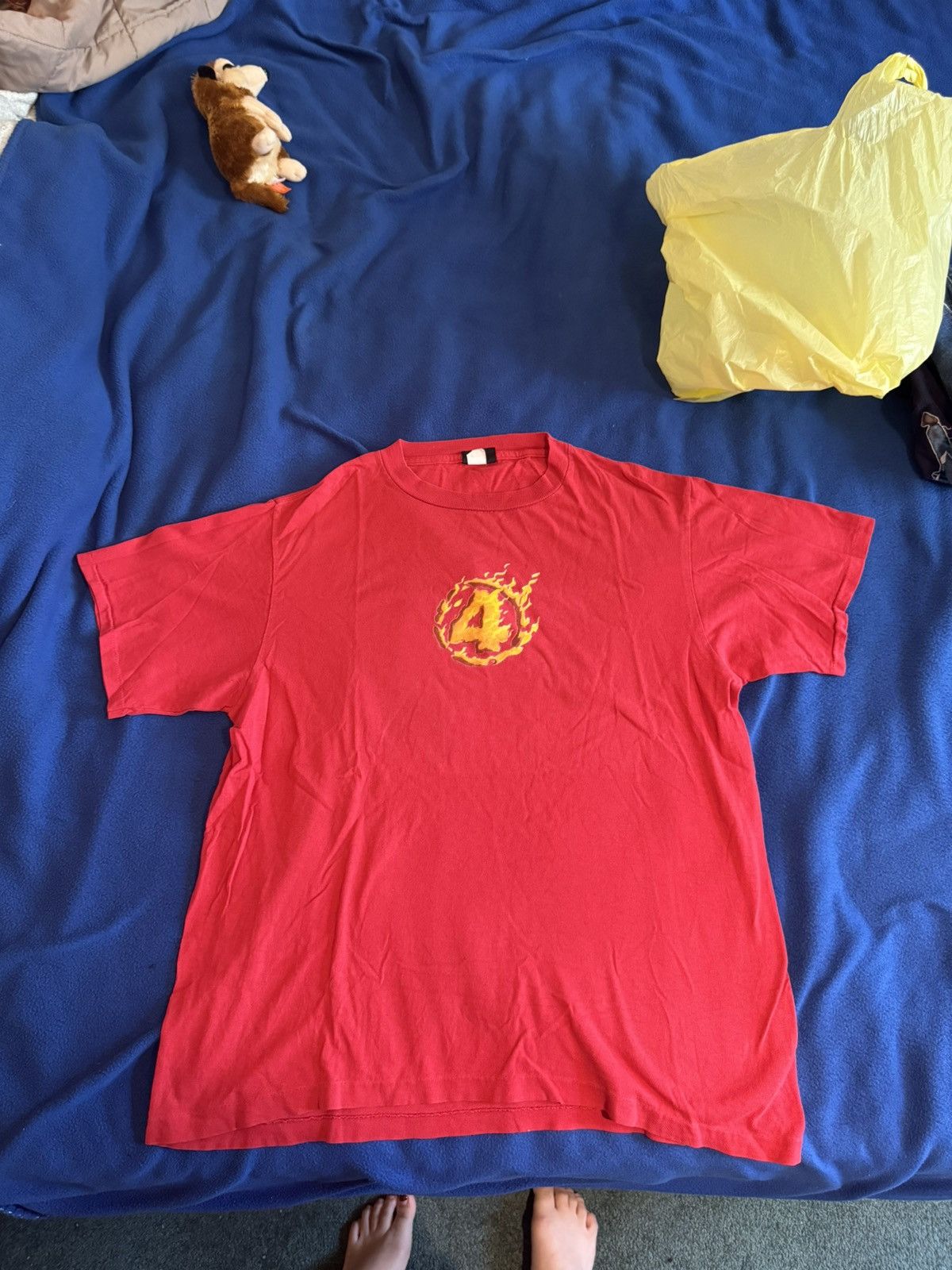 Changes Vintage 90s SINGLE STITCH HUMAN TORCH FROM FANTASTIC 4 movie Size US XL / EU 56 / 4 - 4 Thumbnail