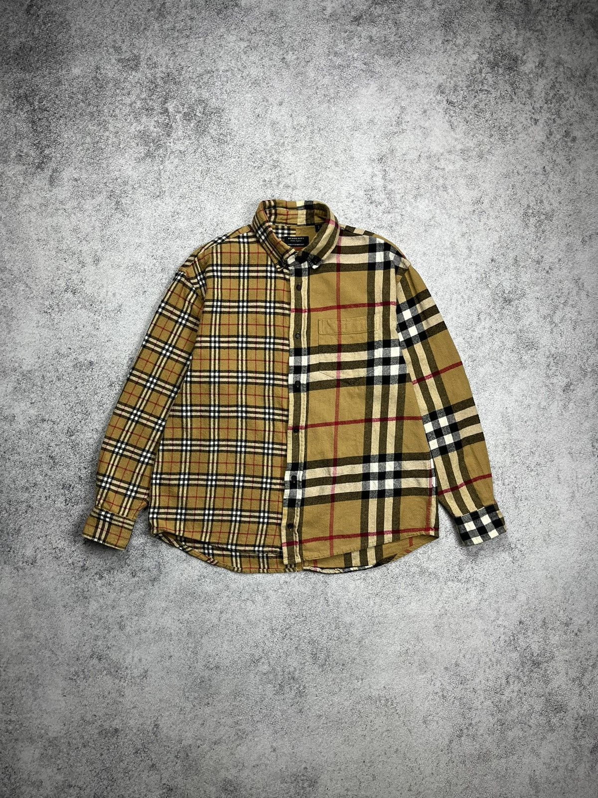 image of Burberry Gosha Rubchinskiy Wool Oversized Shirt in Beige, Men's (Size Small)