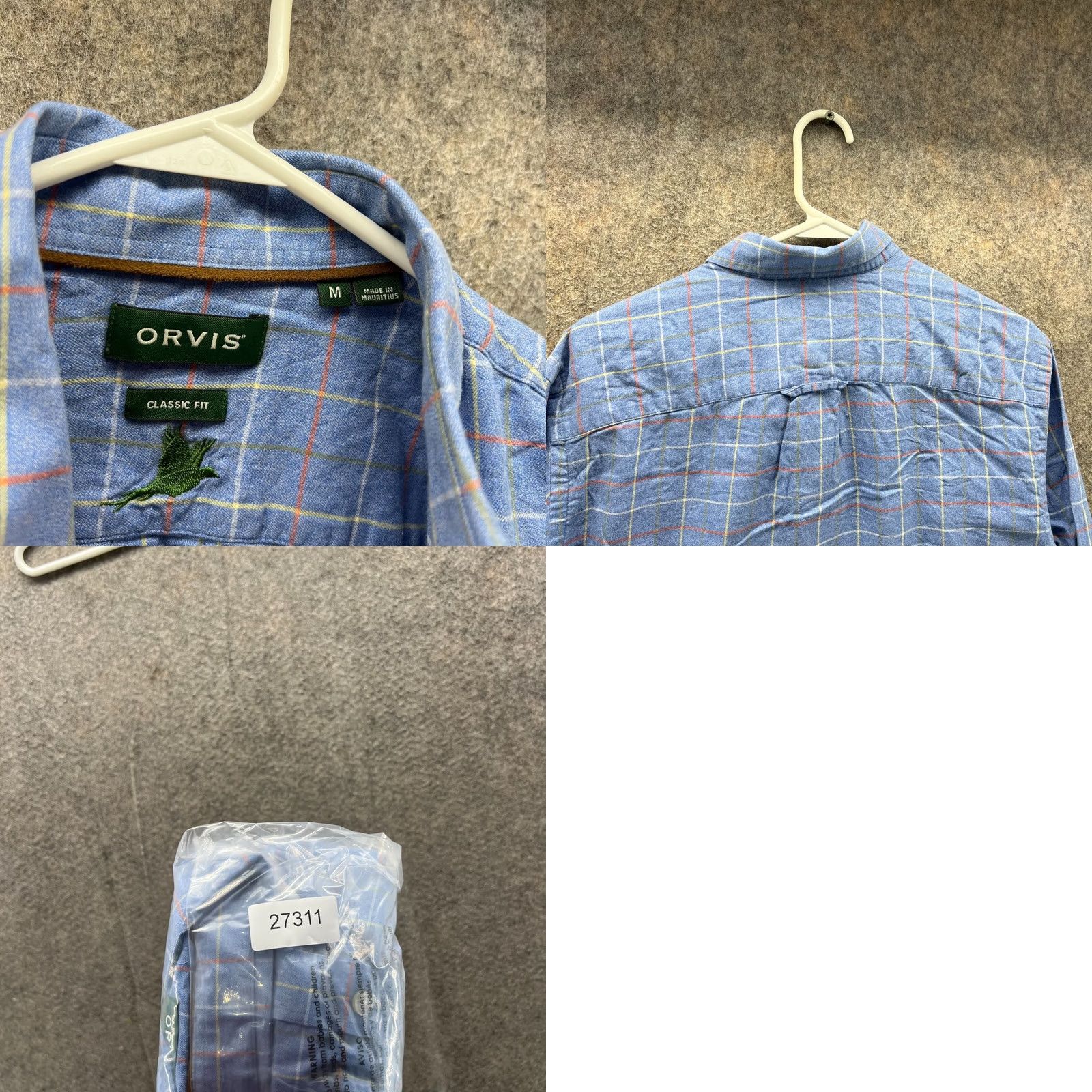 Orvis Orvis Shirt Men Medium Adult Blue Casual Button Down Check Chambray Classic Fit Size US M / EU 48-50 / 2 - 8 Thumbnail