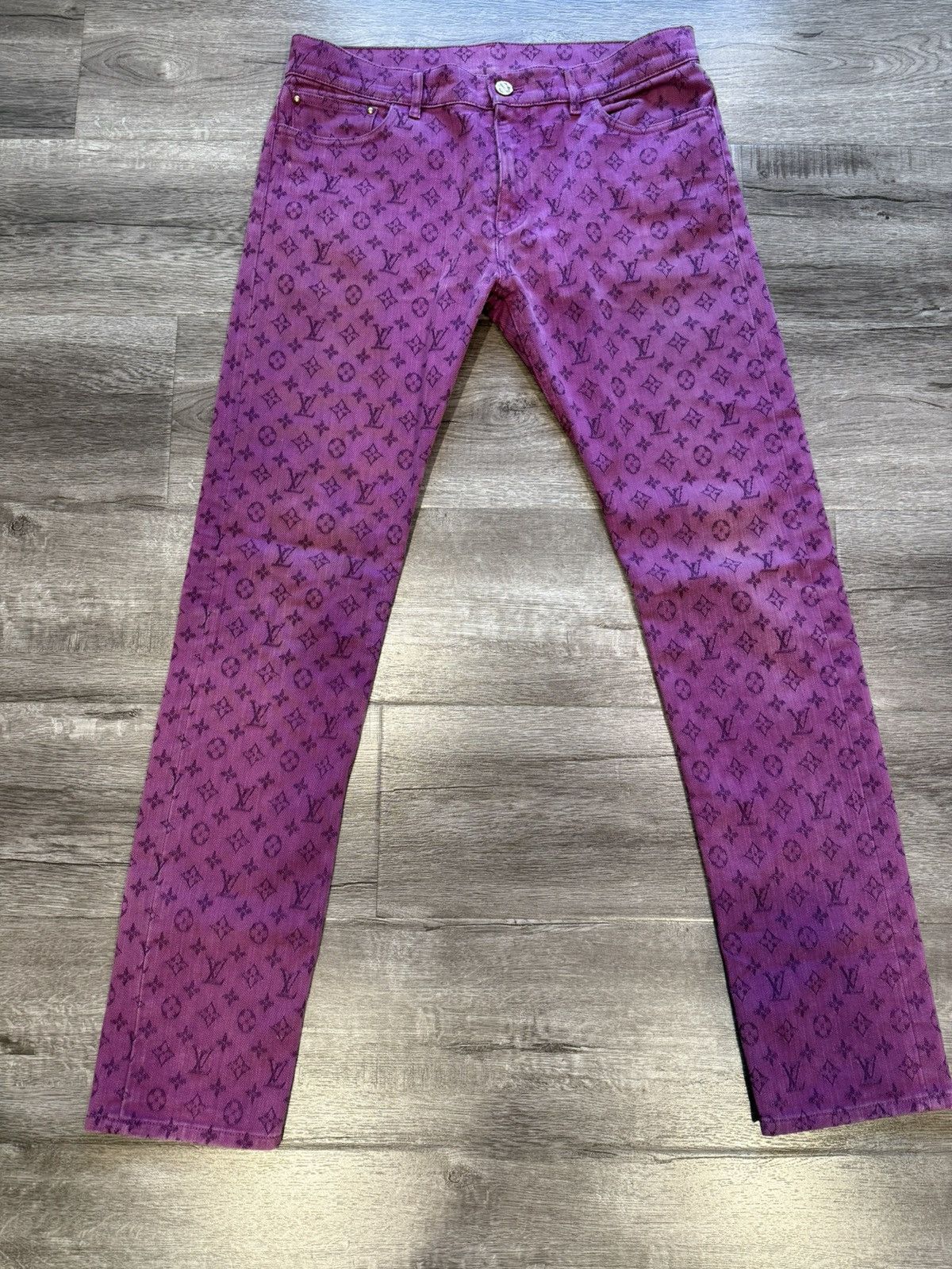 Louis Vuitton Louis Vuitton Purple Monogram Denim Pants Size US 32 / EU 48 - 1 Thumbnail