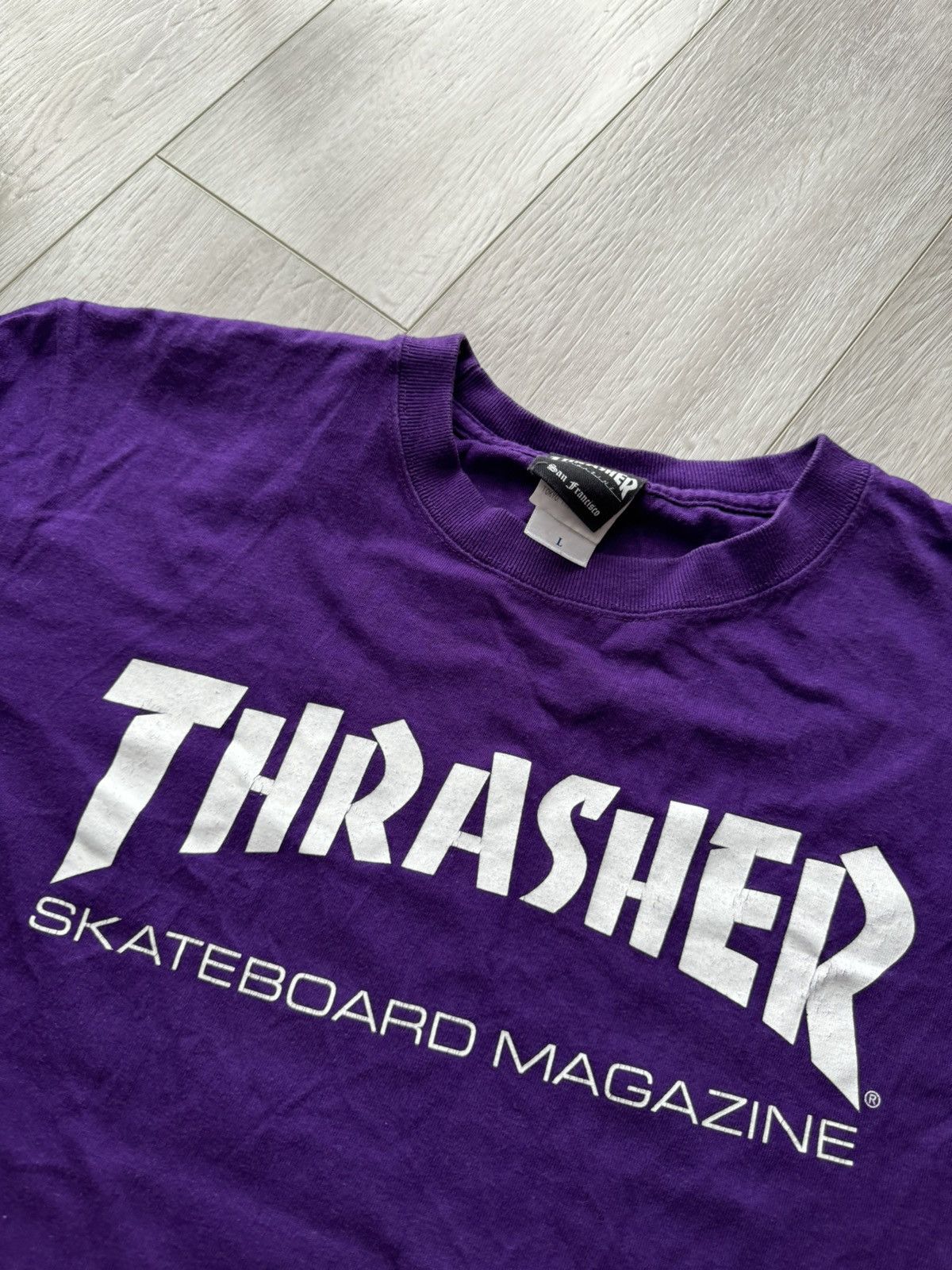 Thrasher × Vintage 🇯🇵 Thrasher Asakusabashi Street Purple T-Shirt Size US L / EU 52-54 / 3 - 2 Thumbnail