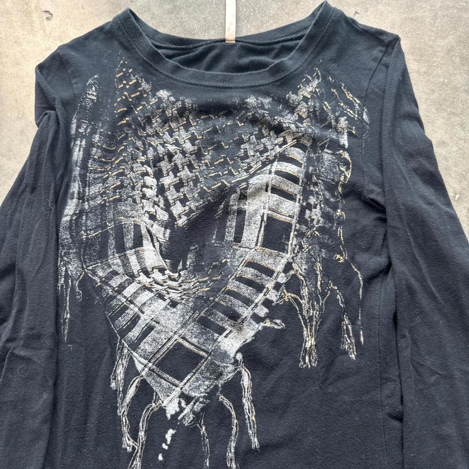 Other Papaya "Bandanna" Long Sleeve Top With Silver & White Print Size S / US 4 / IT 40 - 3 Thumbnail