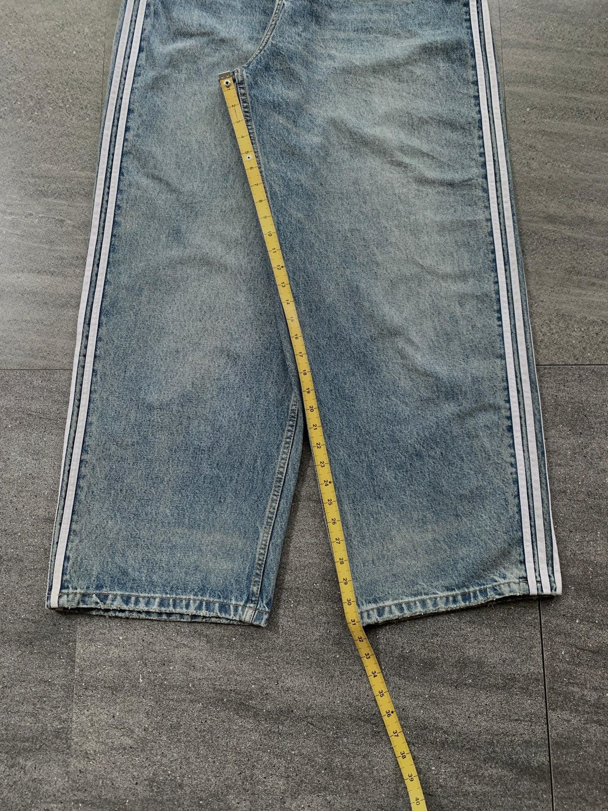 Balenciaga FREE TAX! Adidas 3 Striped Baggy Denim Jeans Size US 32 / EU 48 - 18 Thumbnail