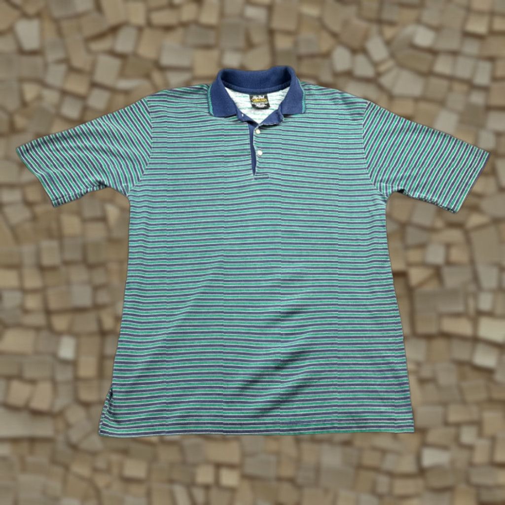 Vintage VINTAGE Chip Beck Polo Shirt Adult MEDIUM Blue Stripes Golf 90s Shirt Mens Short Sleeve Cotton Blend Polo Shirt Size US M / EU 48-50 / 2 - 1 Thumbnail