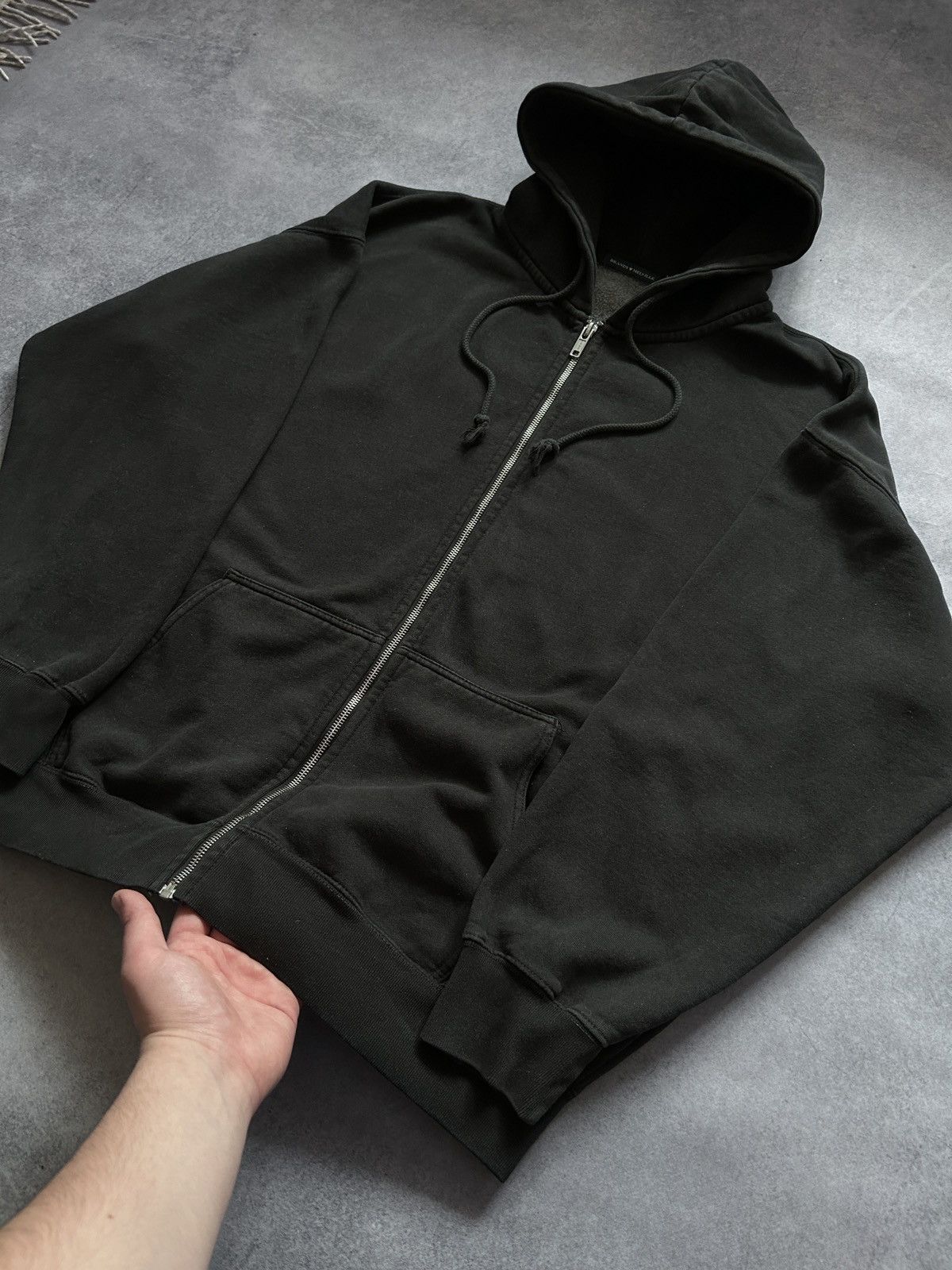 Vintage Vintage Oversized Heavyweight Black zip-hoodies Size US L / EU 52-54 / 3 - 4 Thumbnail