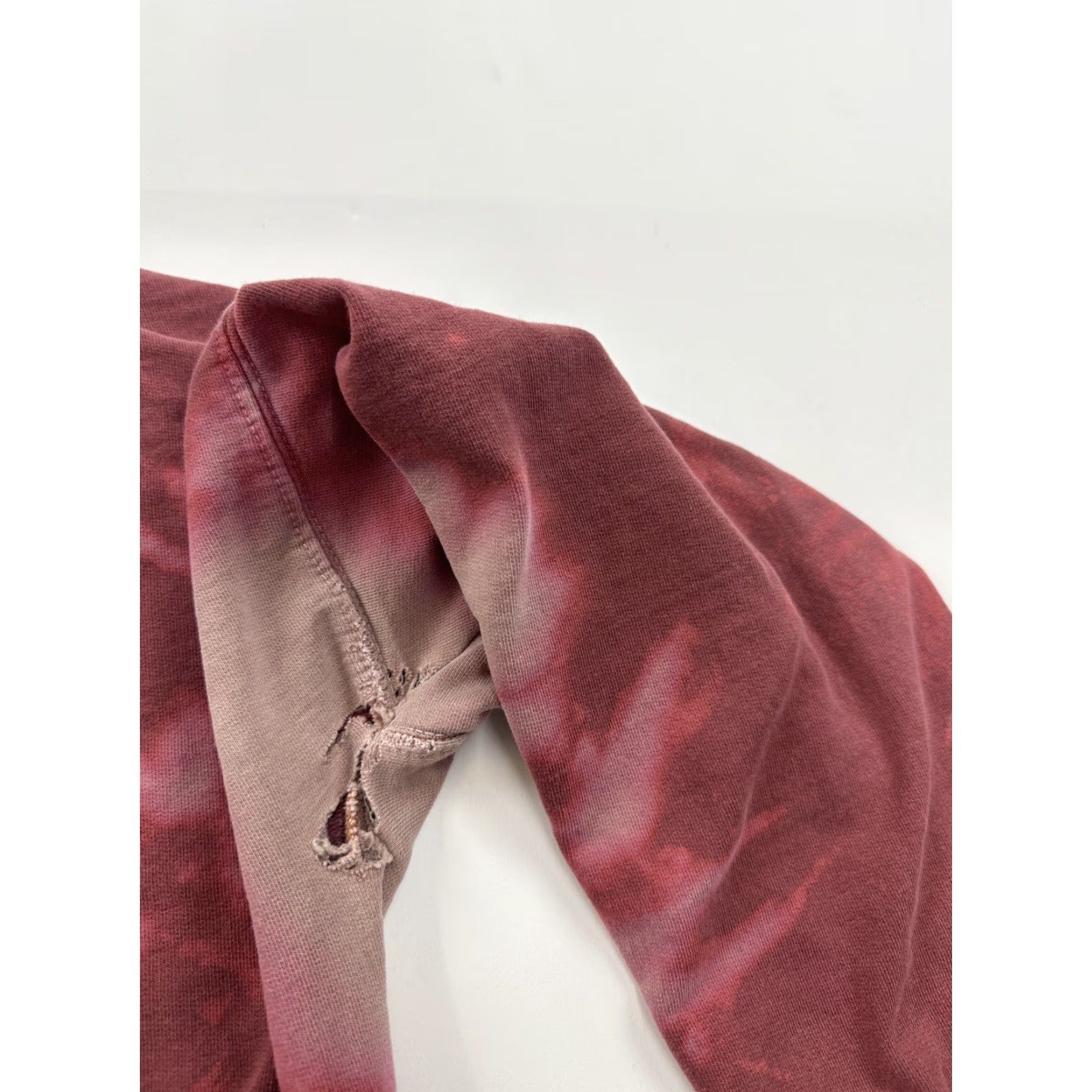 Brandy Melville Brandy Melville Sweatshirt Womens One Size Red 1/4 Zip Pullover Distressed Activewear Size ONE SIZE - 3 Thumbnail