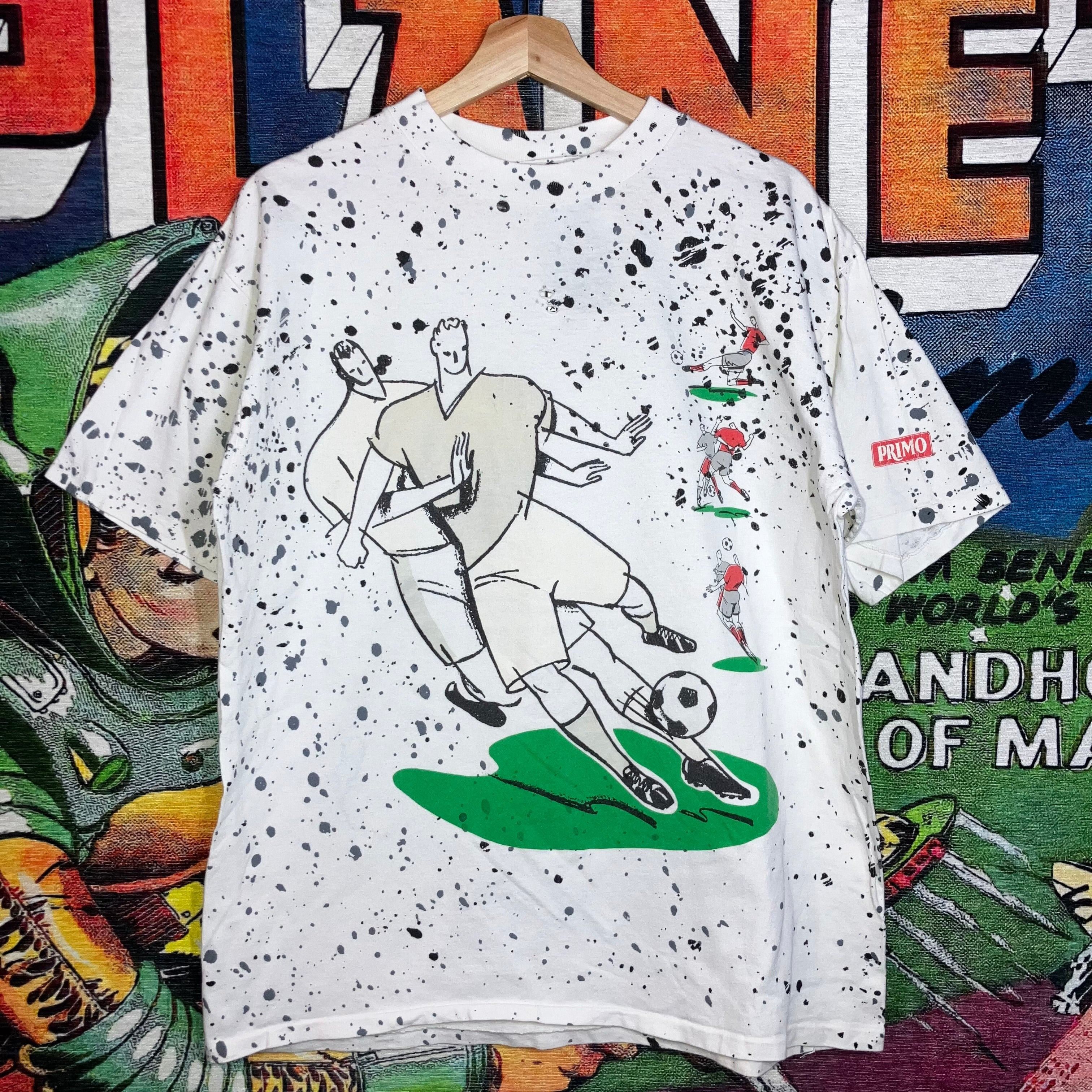 Vintage Vintage 90s Soccer AOP Tee Size L Size US L / EU 52-54 / 3 - 1 Thumbnail