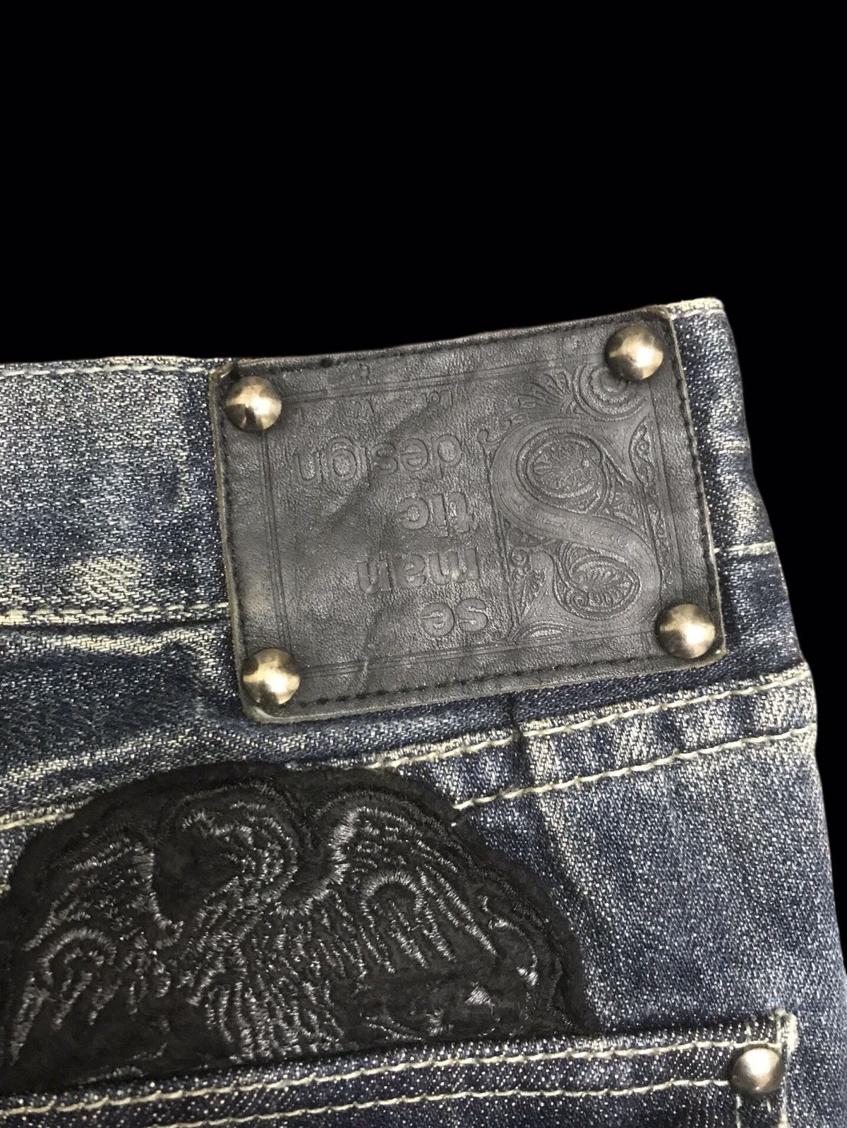 Japanese Brand 💥FLARE💥Archival semanticdesign Flare Patches Denim F432 Size US 31 - 19 Thumbnail