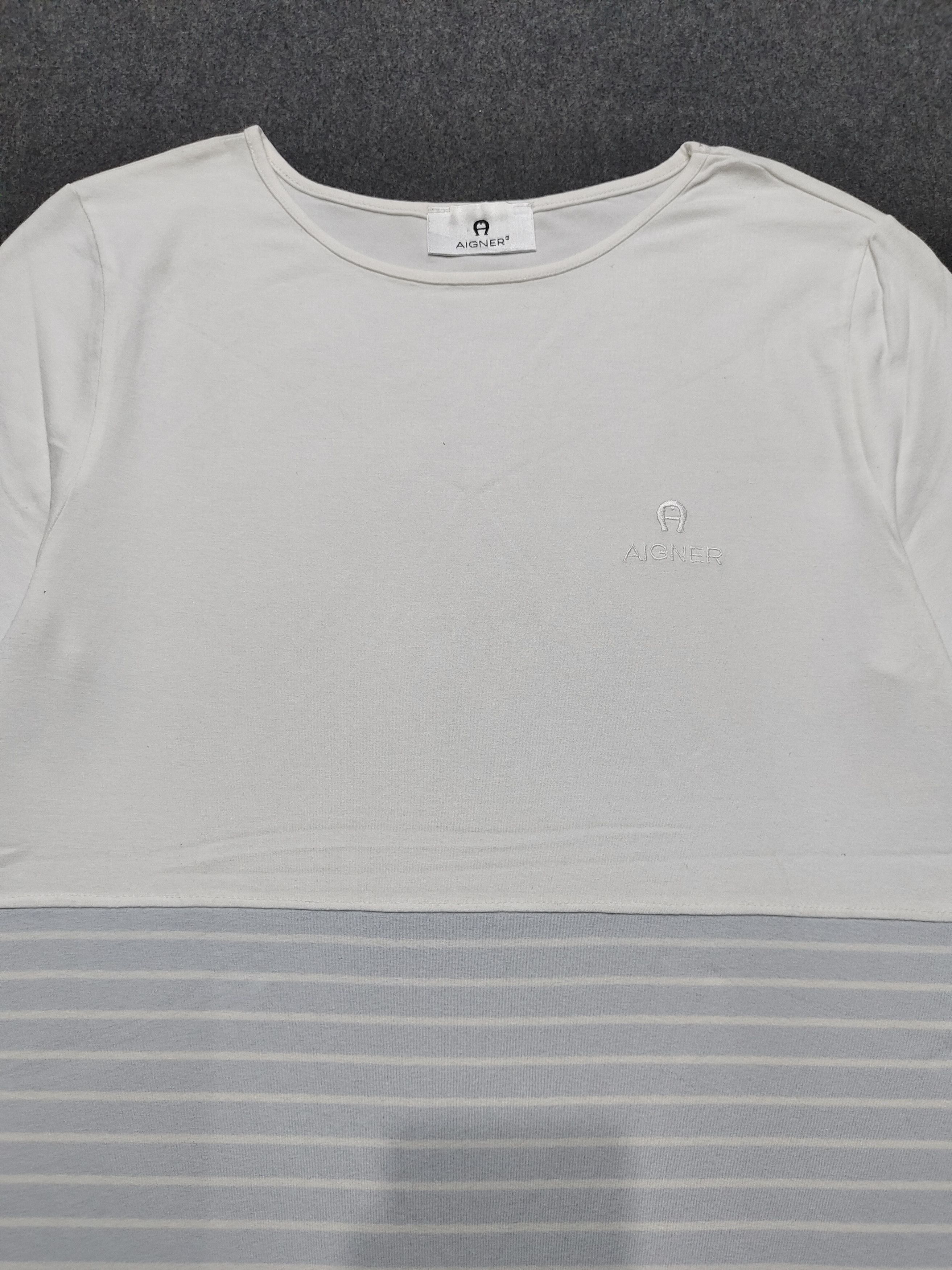 Aigner 2000s Aigner- Minimal Panel Embroidered Logo Viscose Tshirt Size M / US 6-8 / IT 42-44 - 7 Thumbnail
