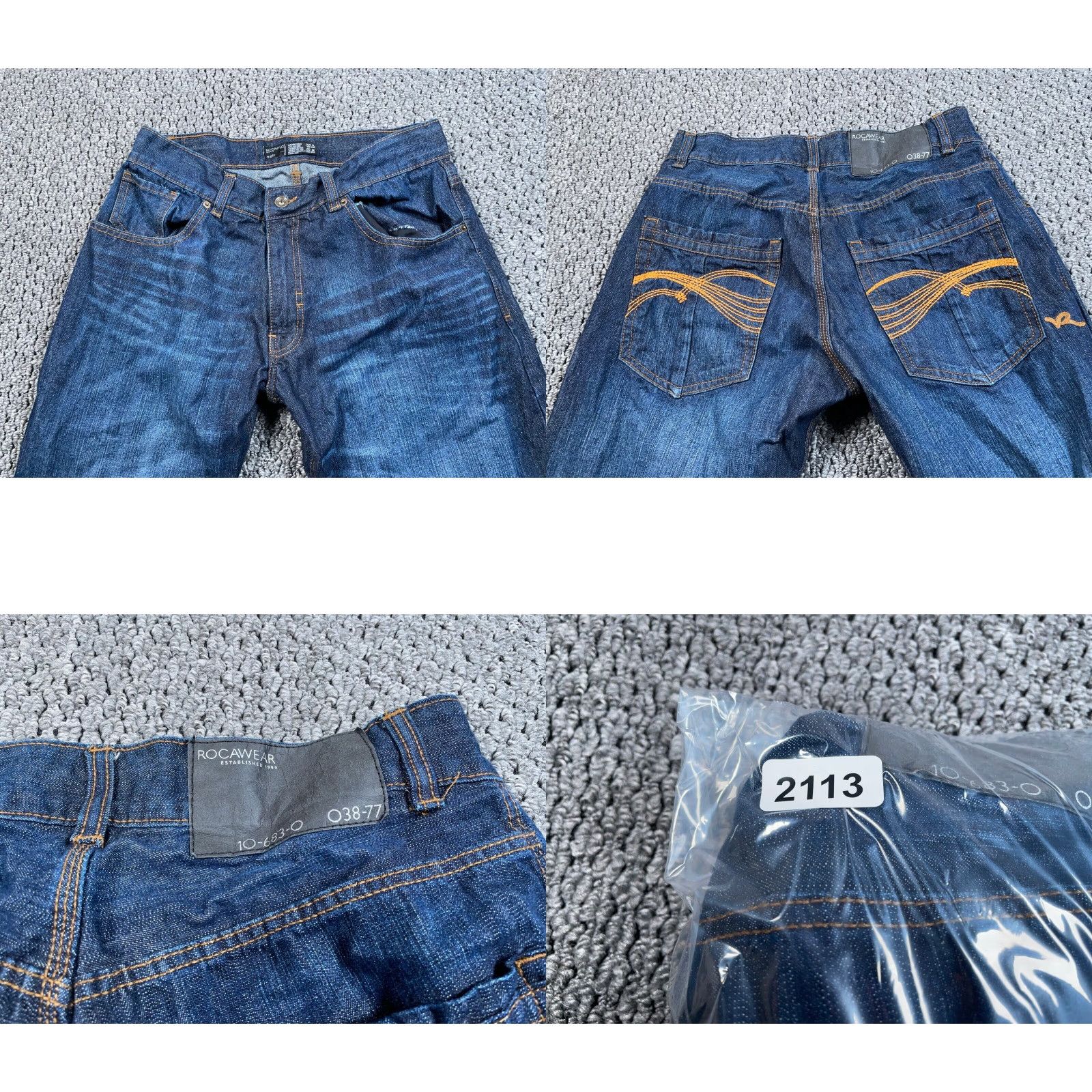 Rocawear VINTAGE Rocawear Straight Jeans Men 33 x 31 Dark Wash Hip Hop 90s Mens Jeans Regular Rise Mid Size US 33 - 8 Thumbnail