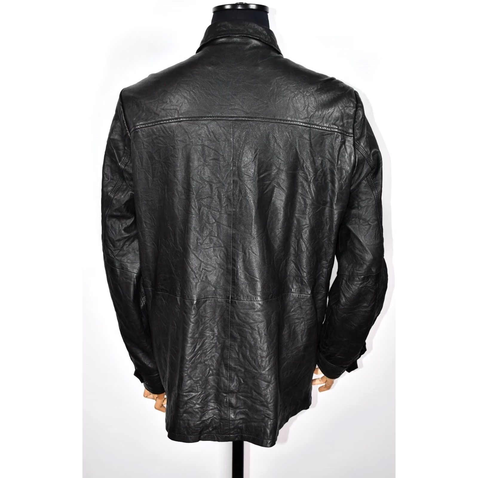 Zadig & Voltaire ZADIG & VOLTAIRE Blade Crinkle Leather Jacket L Women Black Snap Closure Casual Large Leather Jacket Size L / US 10 / IT 46 - 2 Thumbnail