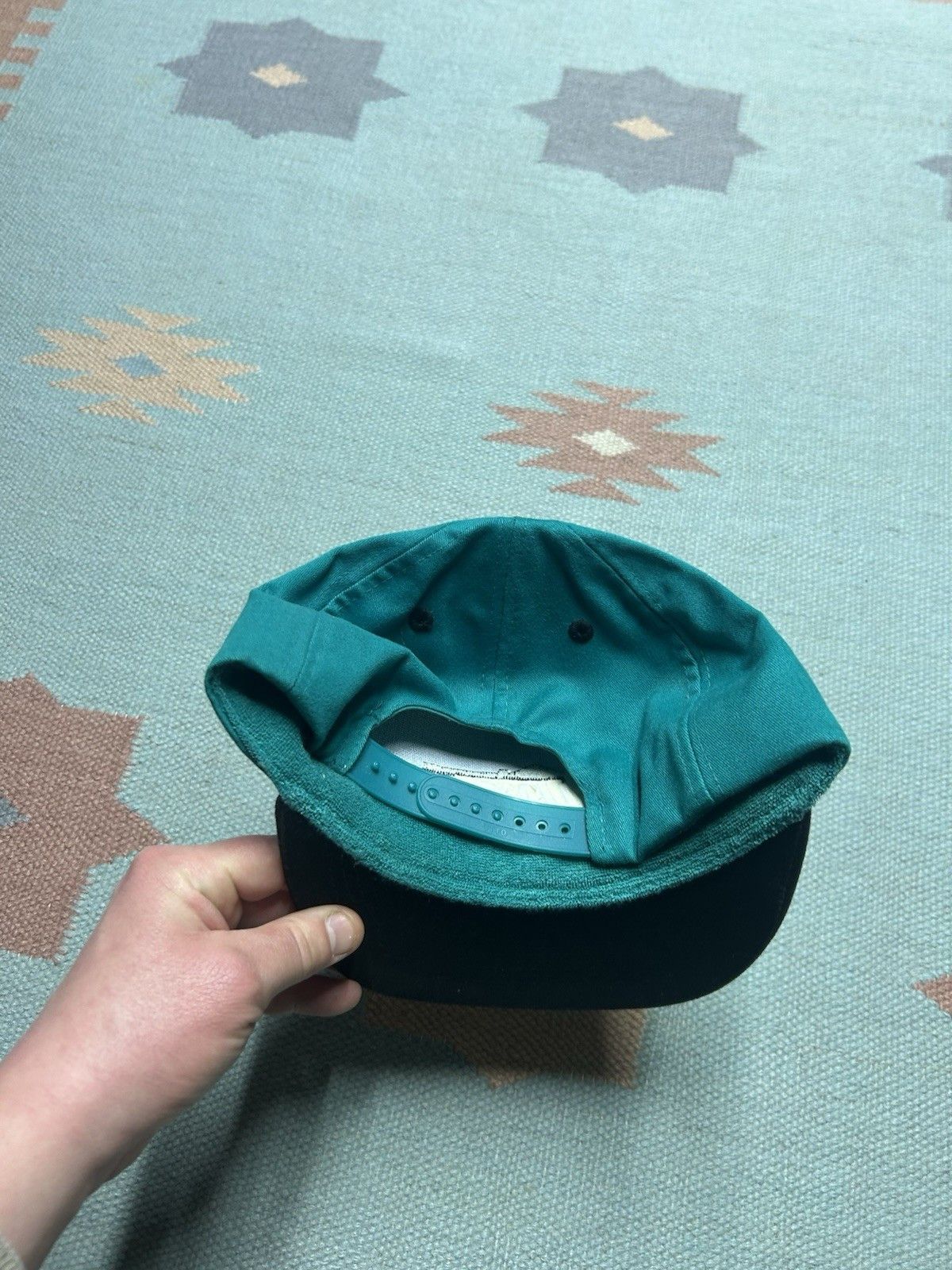 Vintage Vintage SnapBack hat Huron siding window door Michigan teal Size ONE SIZE - 4 Thumbnail