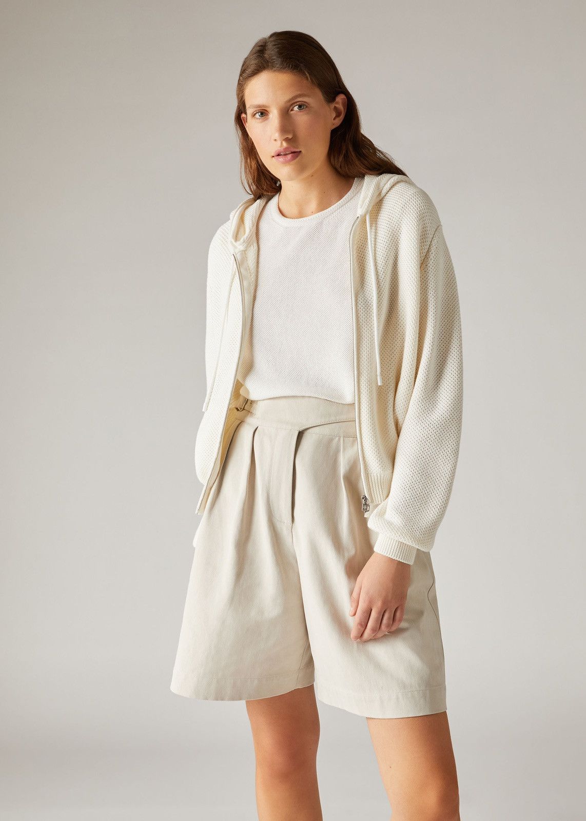 Loro Piana o1srvl11e0424 Hoodie in White Size S / US 4 / IT 40 - 2 Thumbnail